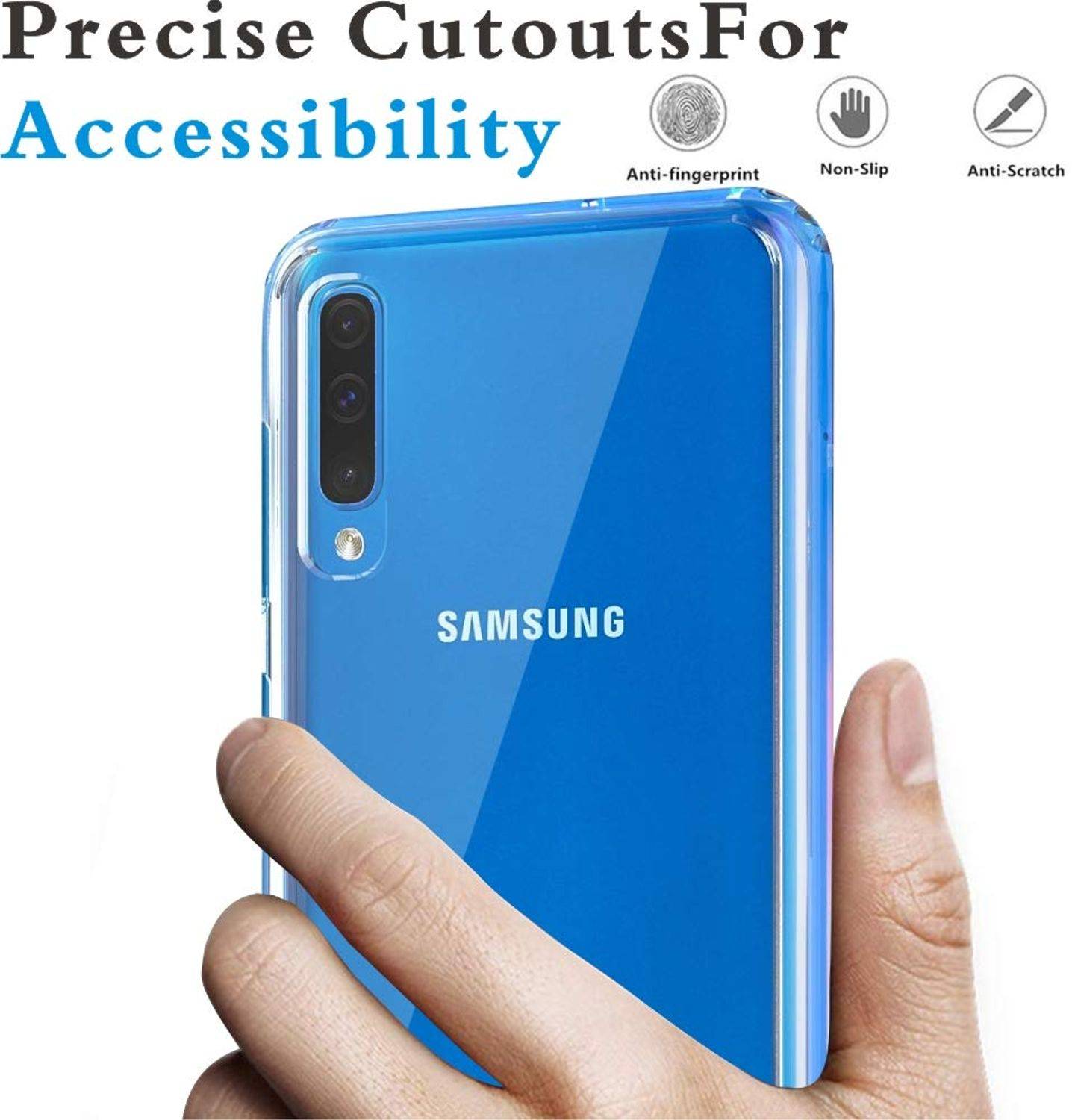 Samsung Galaxy A50s Handyhülle Ultra Dünn Bumper Backcover Transparent