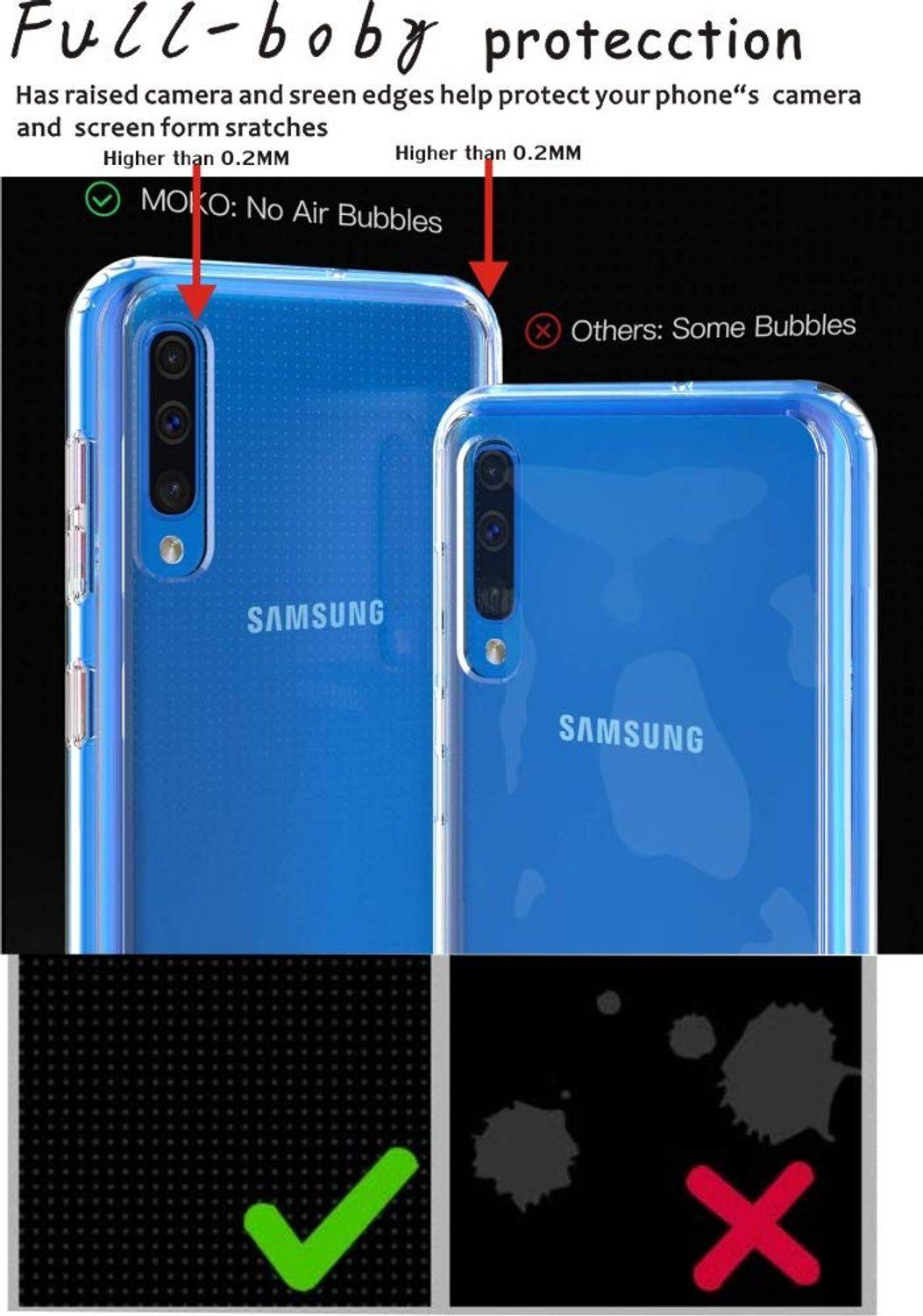 Samsung Galaxy A50s Handyhülle Ultra Dünn Bumper Backcover Transparent