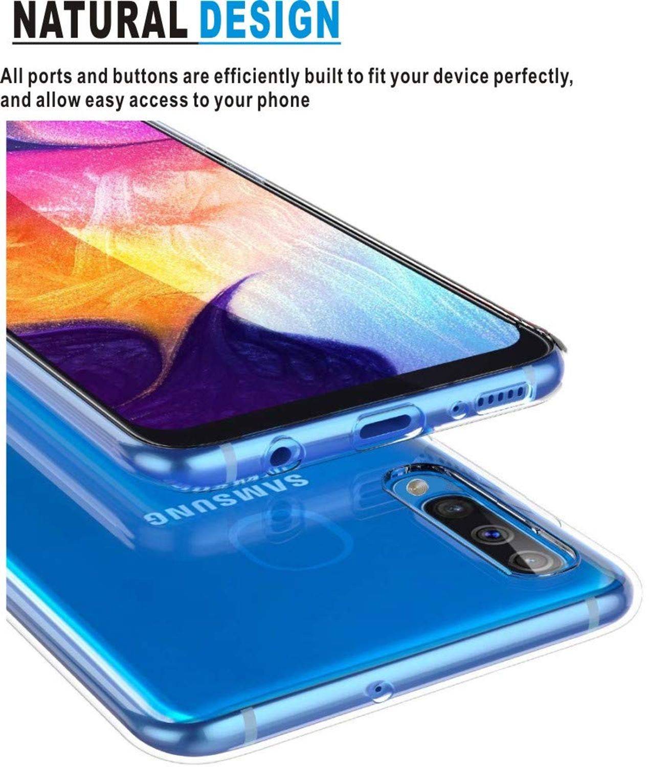 Samsung Galaxy A50s Handyhülle Ultra Dünn Bumper Backcover Transparent