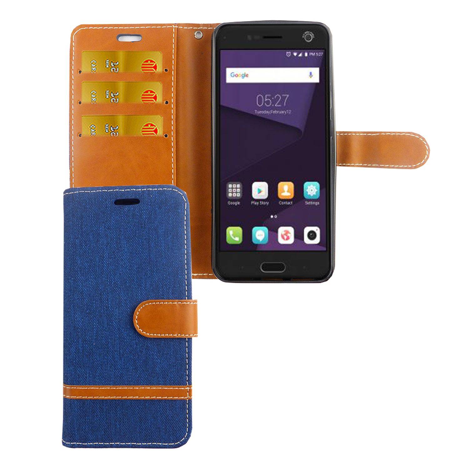 ZTE Blade V8 Handyhülle Bookcover Blau