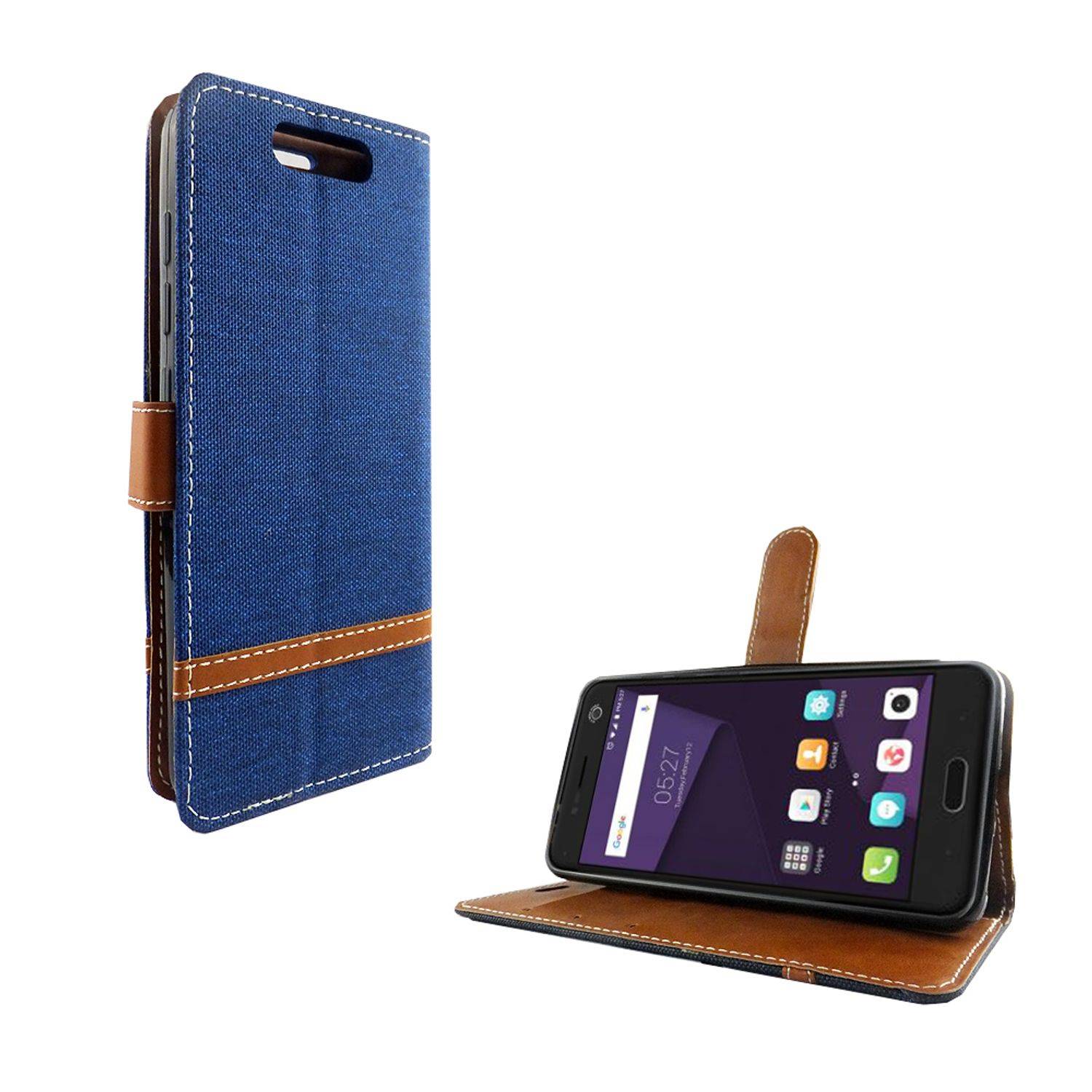 ZTE Blade V8 Handyhülle Bookcover Blau