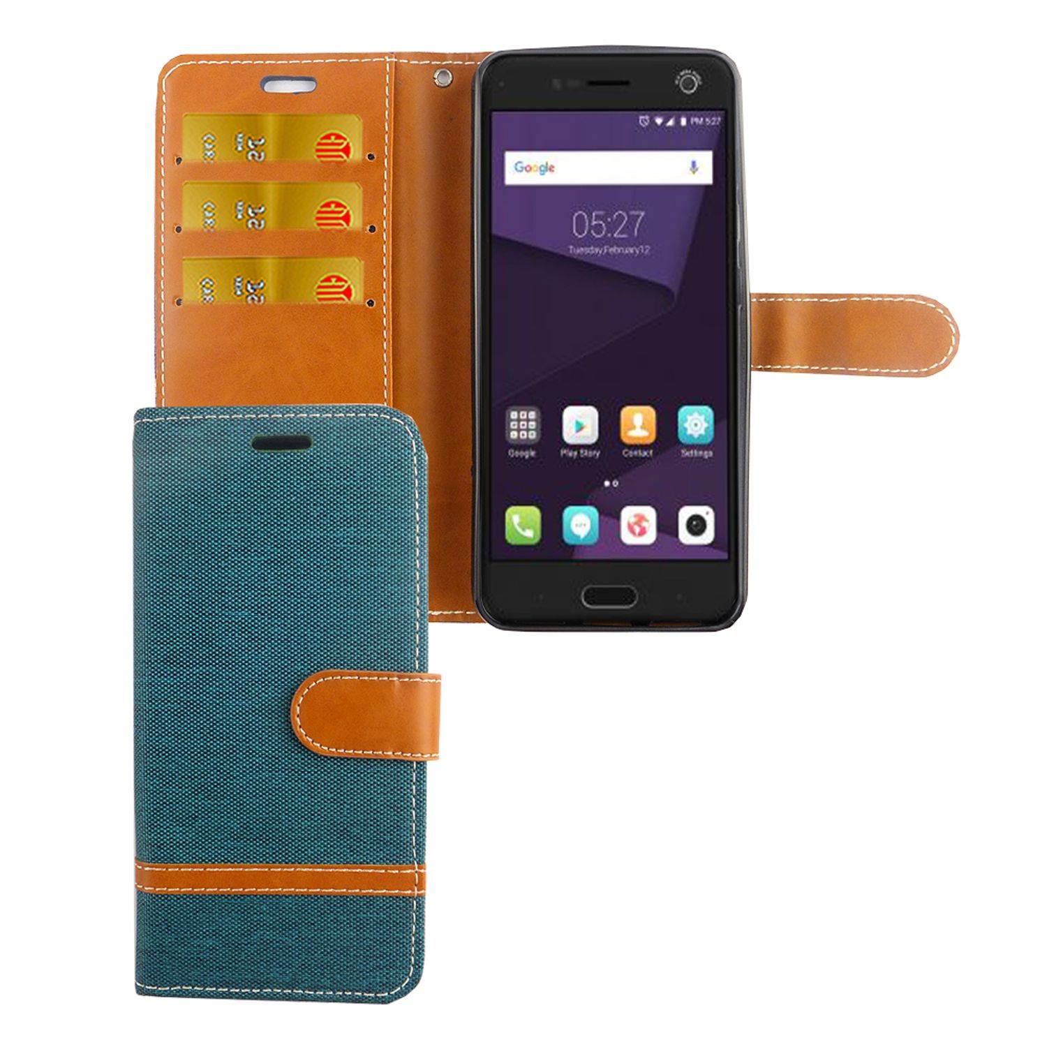 ZTE Blade V8 Handyhülle Bookcover Grün