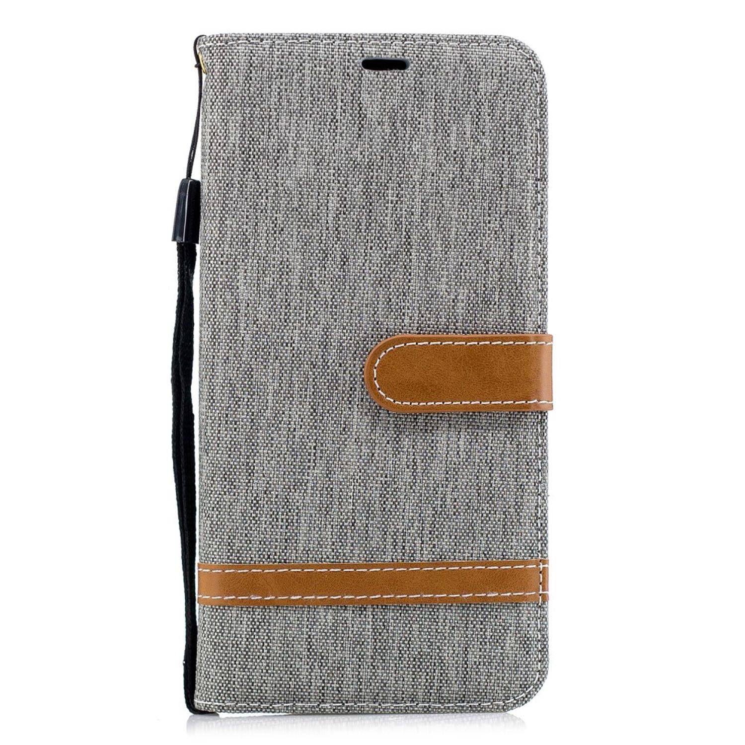 Samsung Galaxy A7 (2018) Handyhülle Bookcover Grau