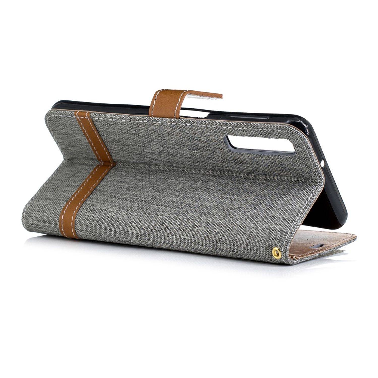 Samsung Galaxy A7 (2018) Handyhülle Bookcover Grau