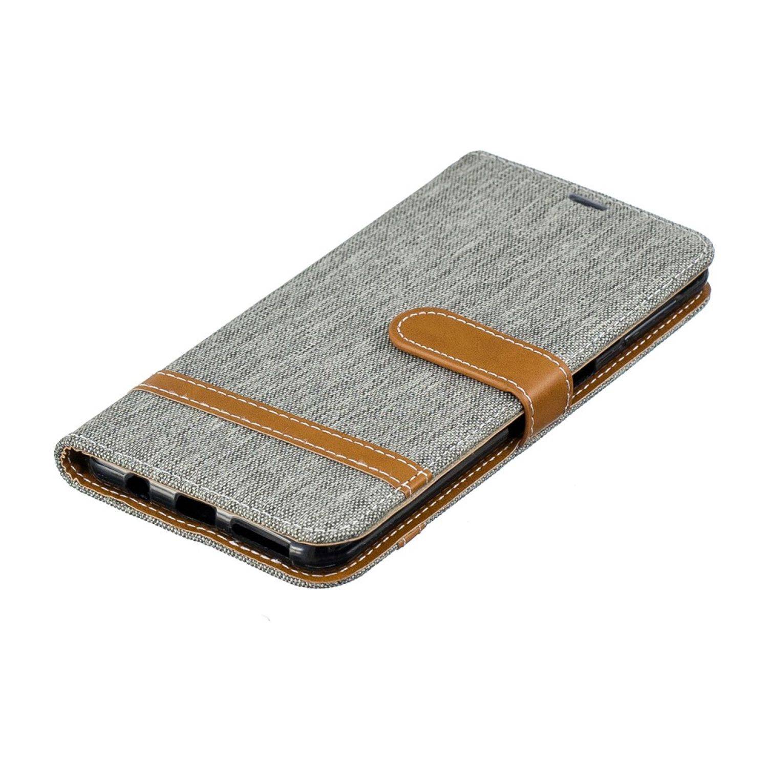 Samsung Galaxy A7 (2018) Handyhülle Bookcover Grau