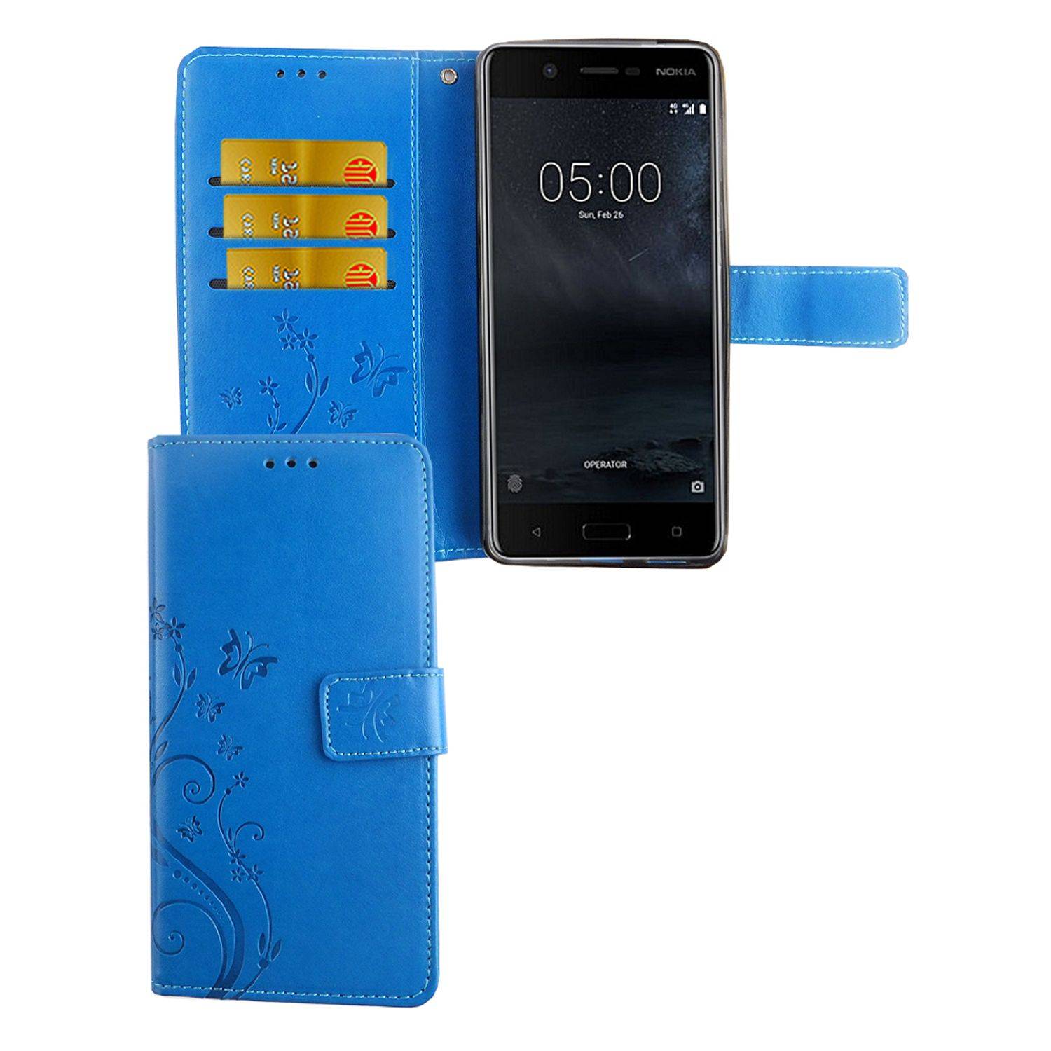 Nokia 5.1 Handyhülle Bookcover Blau
