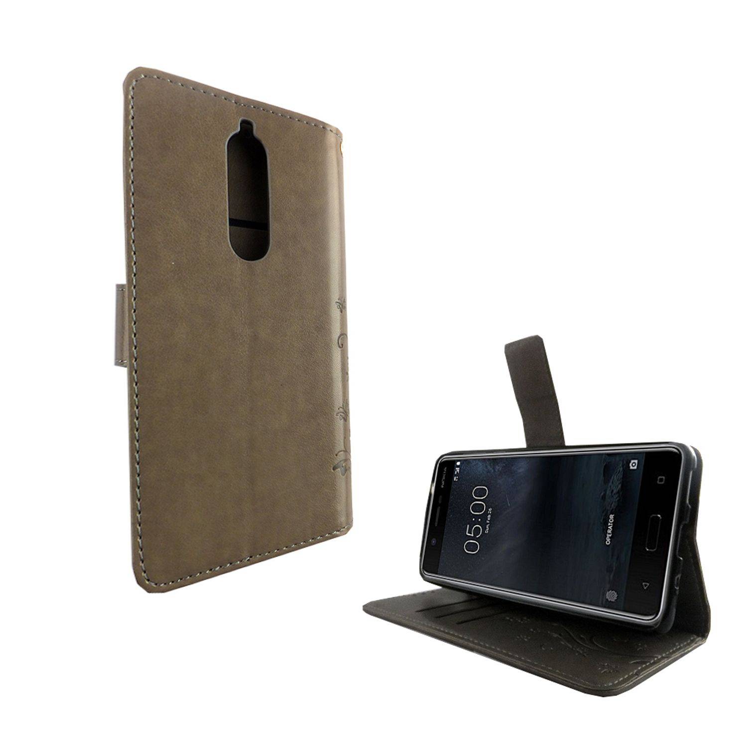 Nokia 5.1 Handyhülle Bookcover Grau