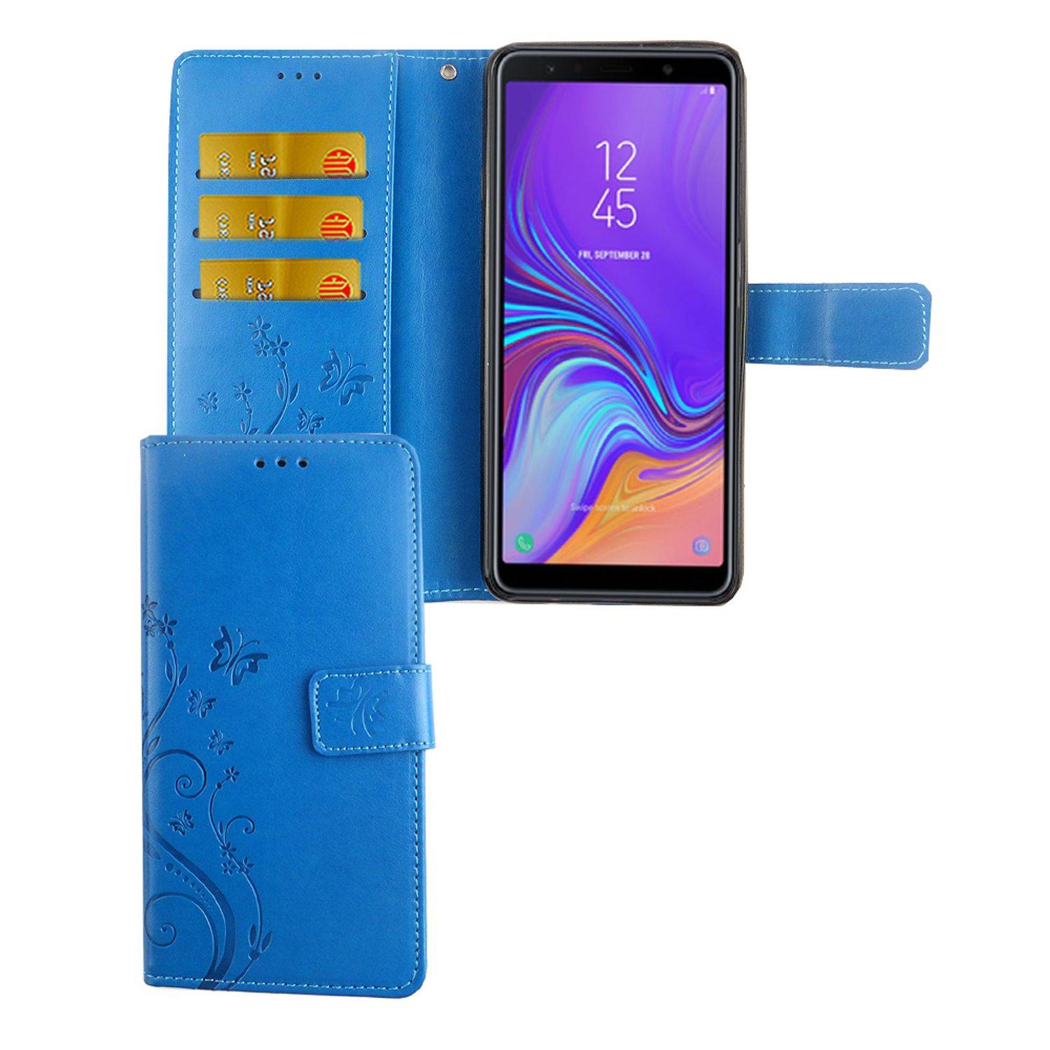 Samsung Galaxy A9 (2018) Handyhülle Bookcover Blau