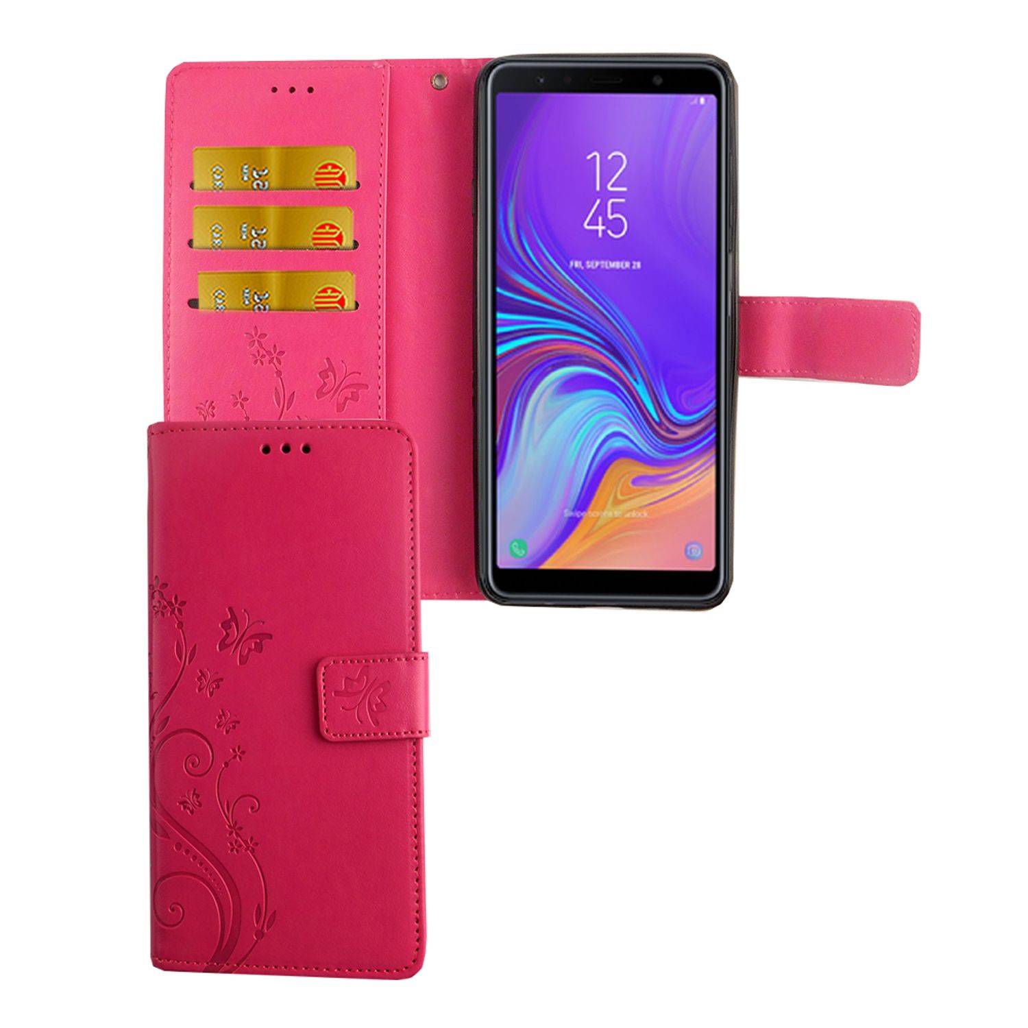 Samsung Galaxy A9 (2018) Handyhülle Bookcover Rosa