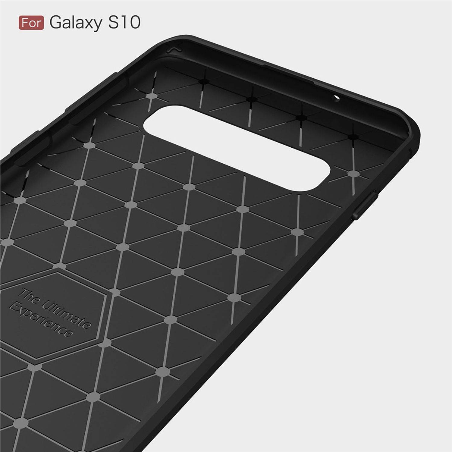 Samsung Galaxy S10 Handyhülle Carbon Optik Backcover Grau