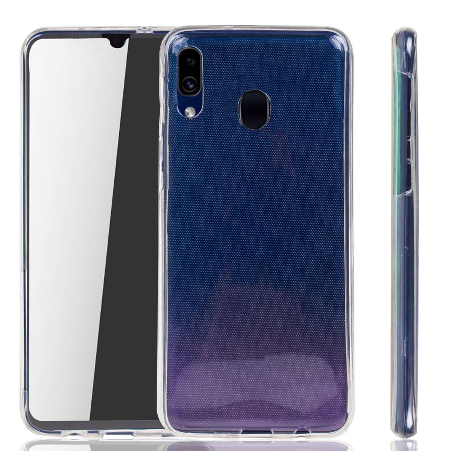 Samsung Galaxy A20e Handyhülle Full-Cover 360 Grad Full Cover Transparent