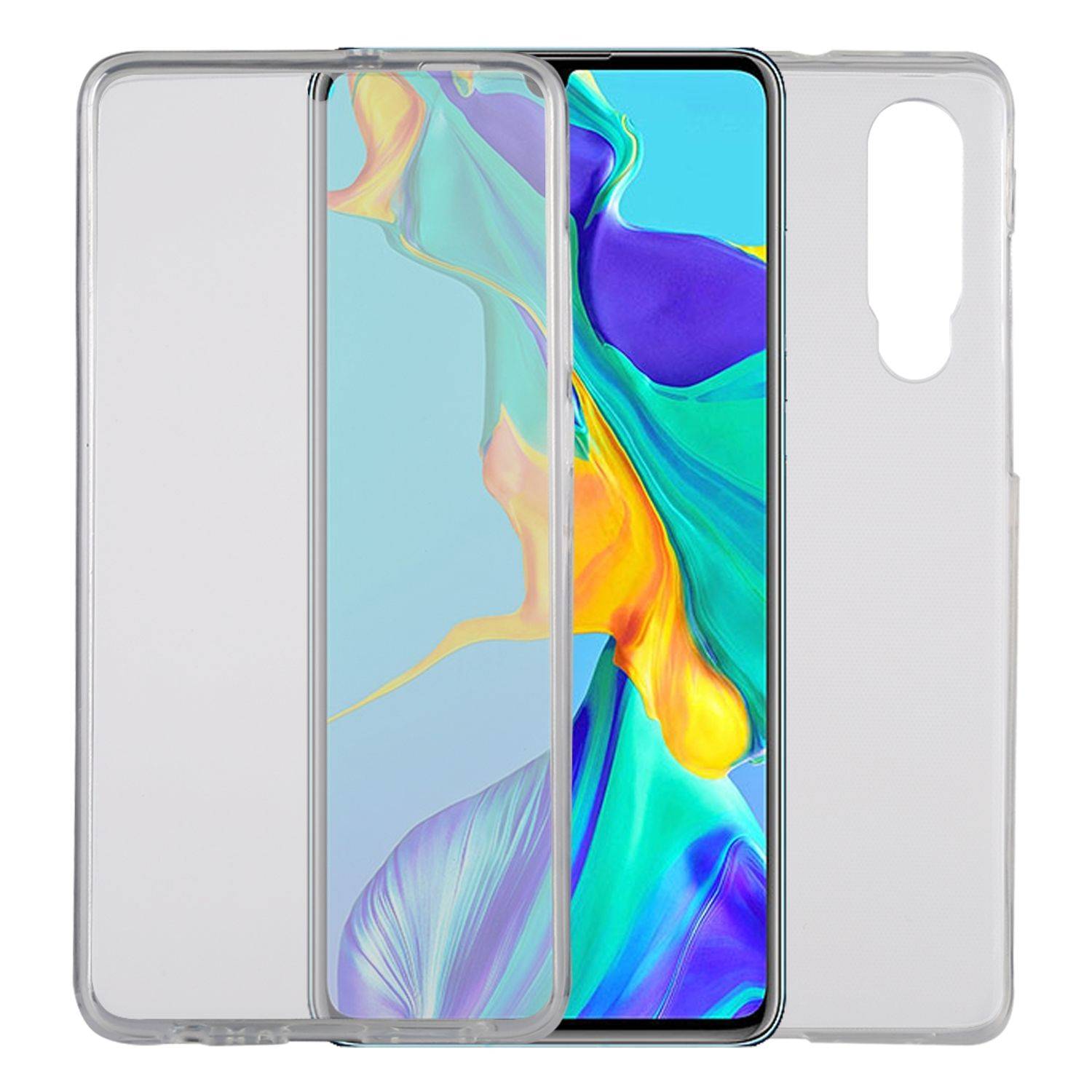 Huawei P30 Handyhülle Full-Cover 360 Grad Full Cover Transparent