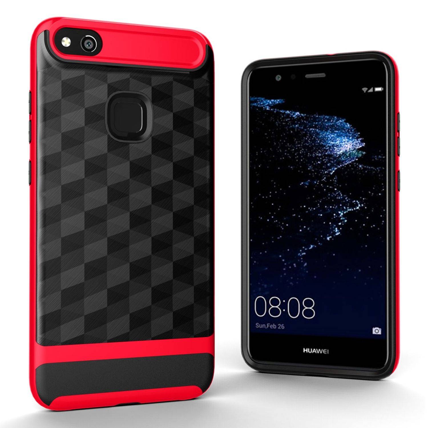 Huawei P10 Lite Handyhülle Backcover Rot