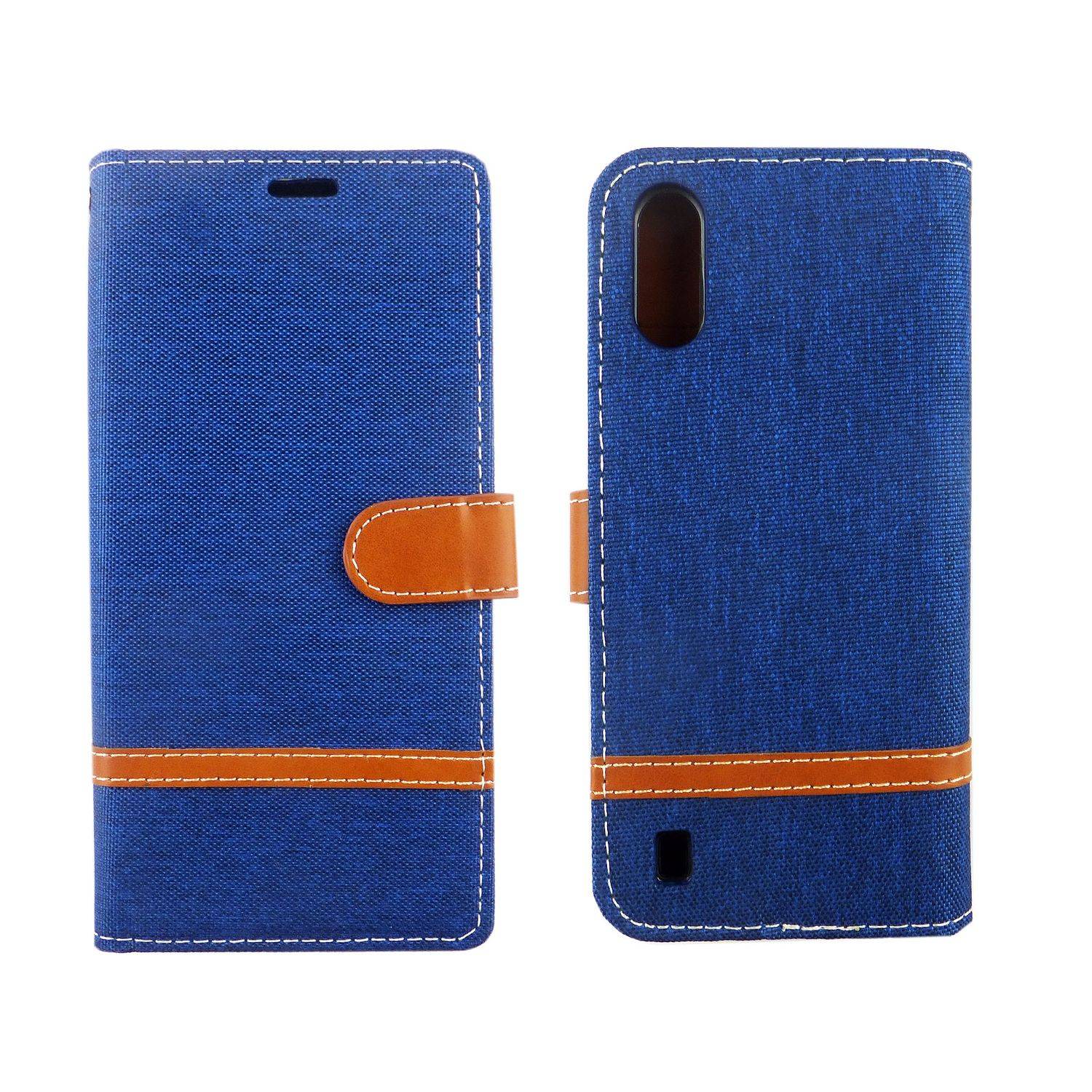 Samsung Galaxy A01 Handyhülle Bookcover Blau