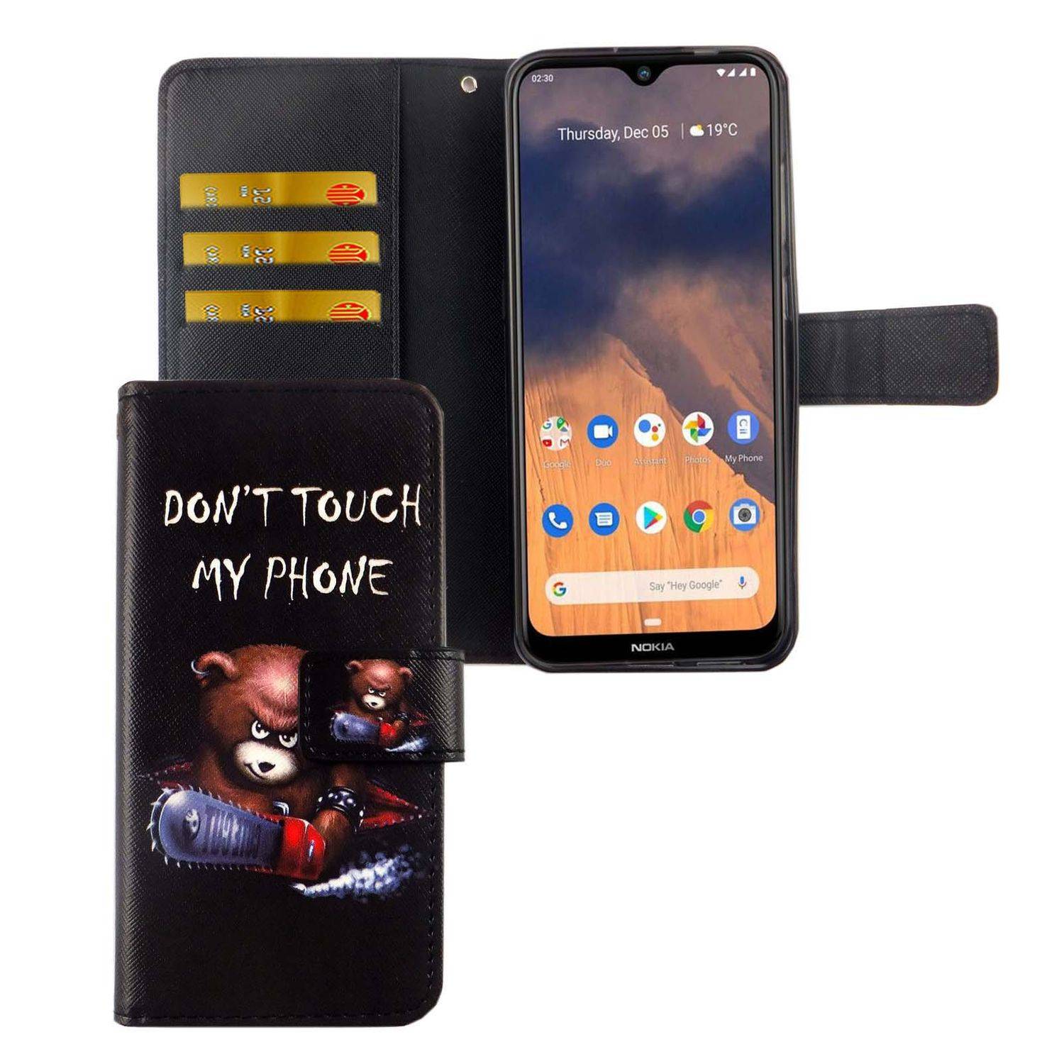 Nokia 2.3 Handyhülle Bookcover Schwarz
