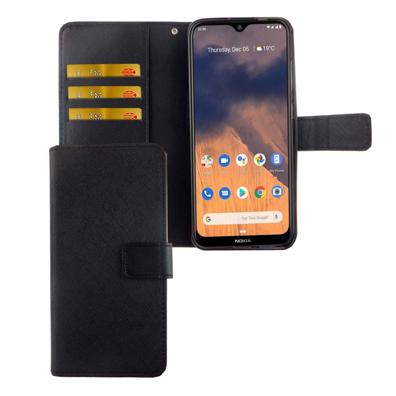Nokia 2.3 Handyhülle Bookcover Schwarz