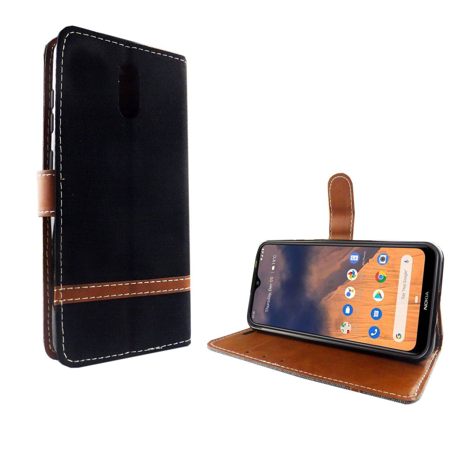Nokia 2.3 Handyhülle Bookcover Schwarz