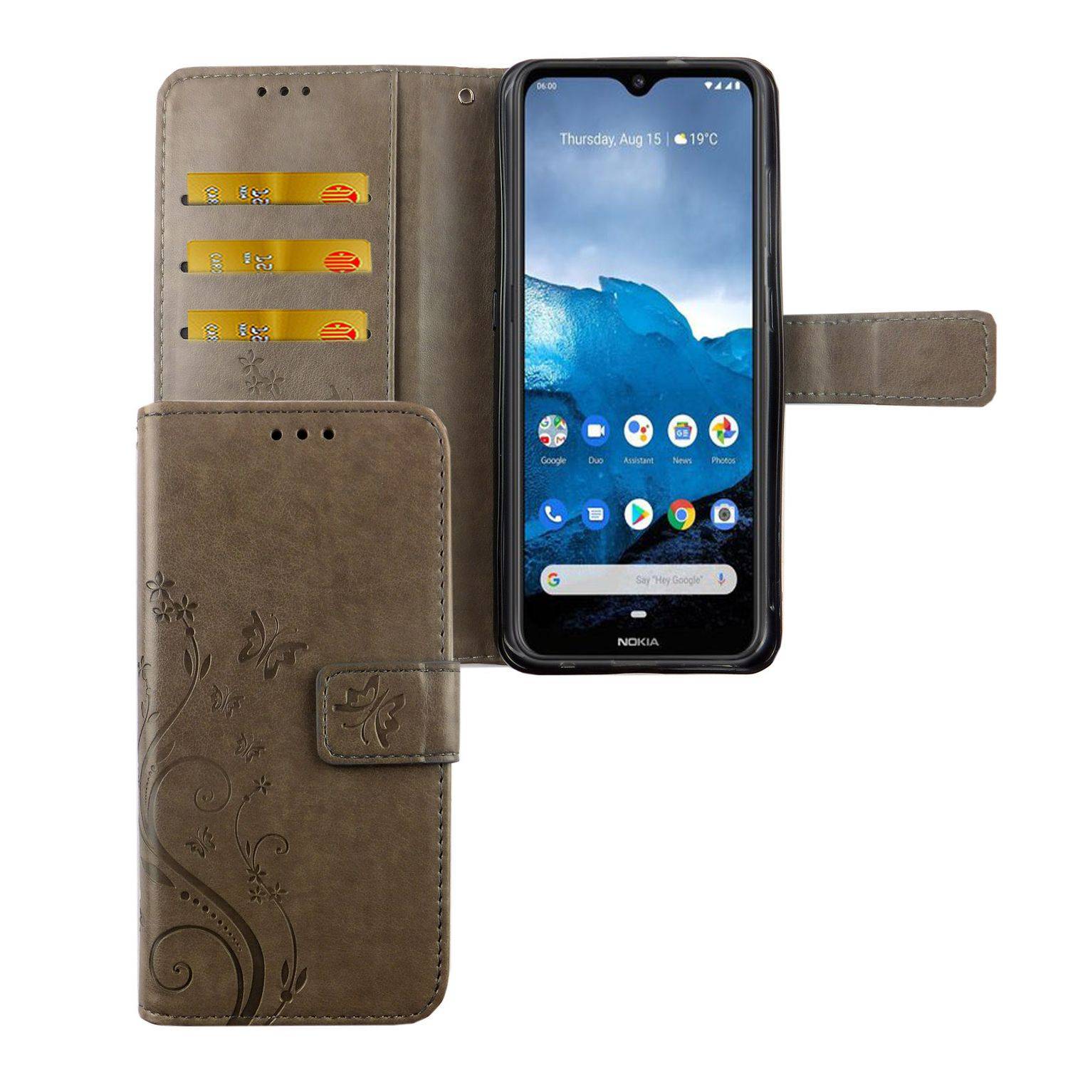 Nokia 6.2 Handyhülle Bookcover Grau