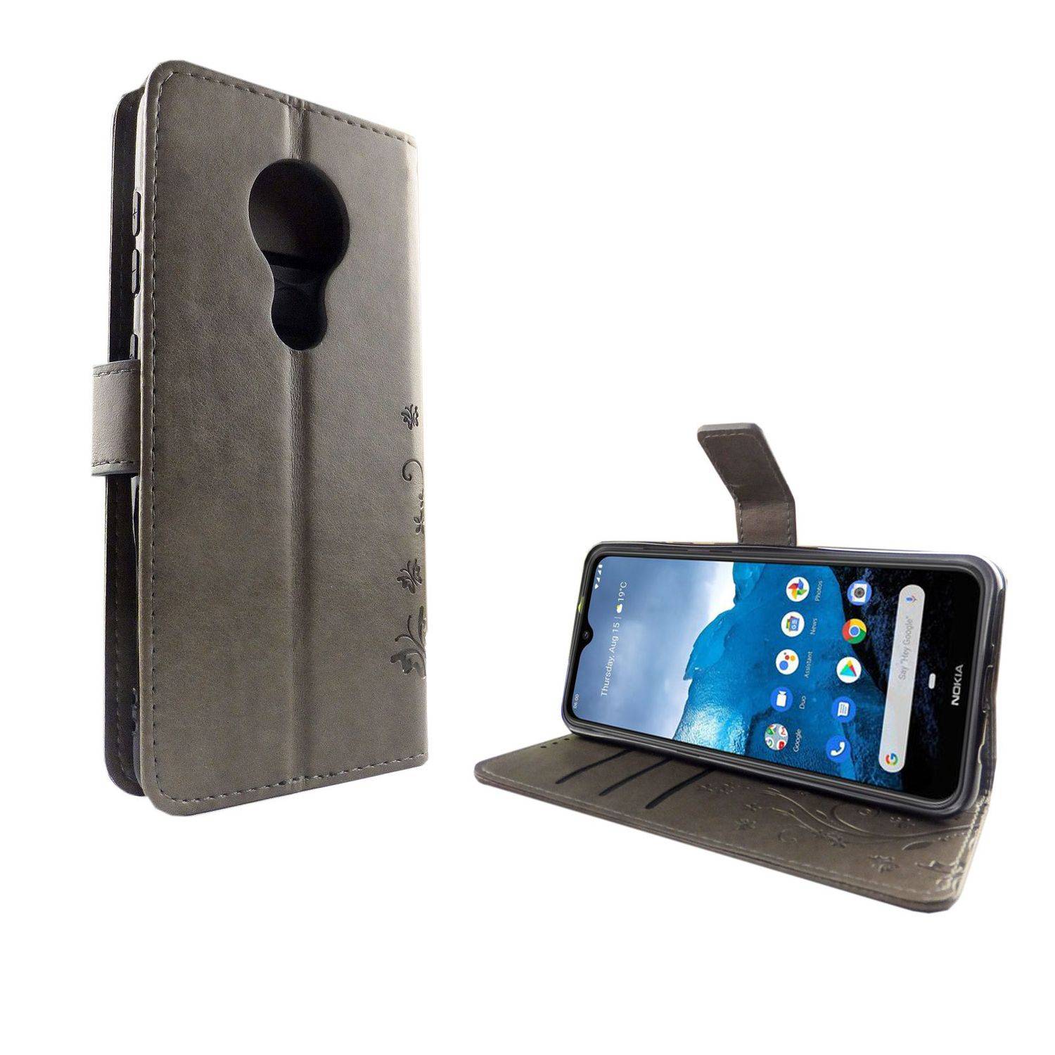 Nokia 6.2 Handyhülle Bookcover Grau