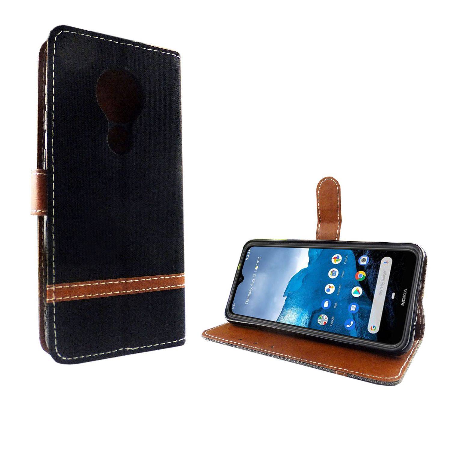 Nokia 6.2 Handyhülle Bookcover Schwarz