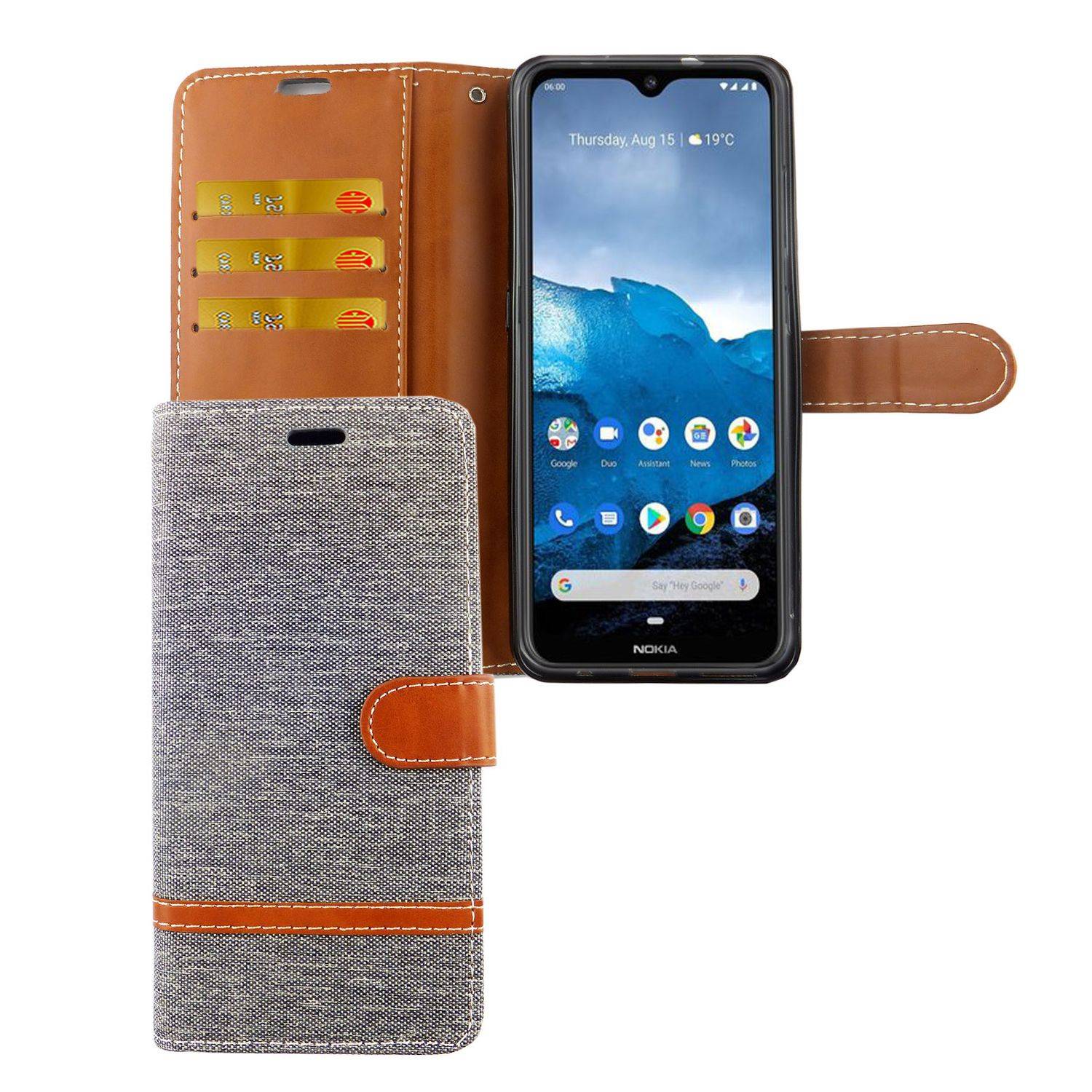 Nokia 6.2 Handyhülle Bookcover Grau