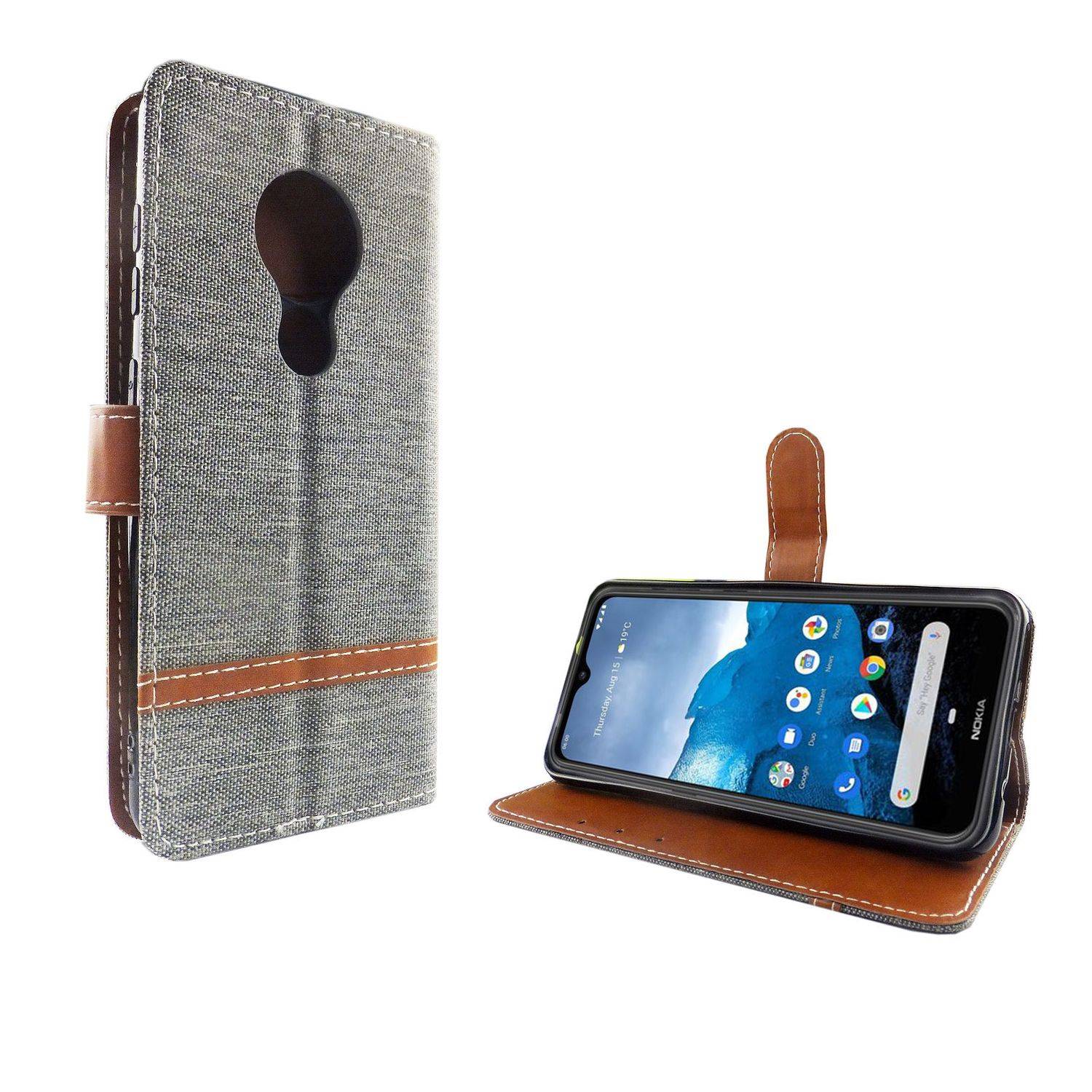Nokia 6.2 Handyhülle Bookcover Grau