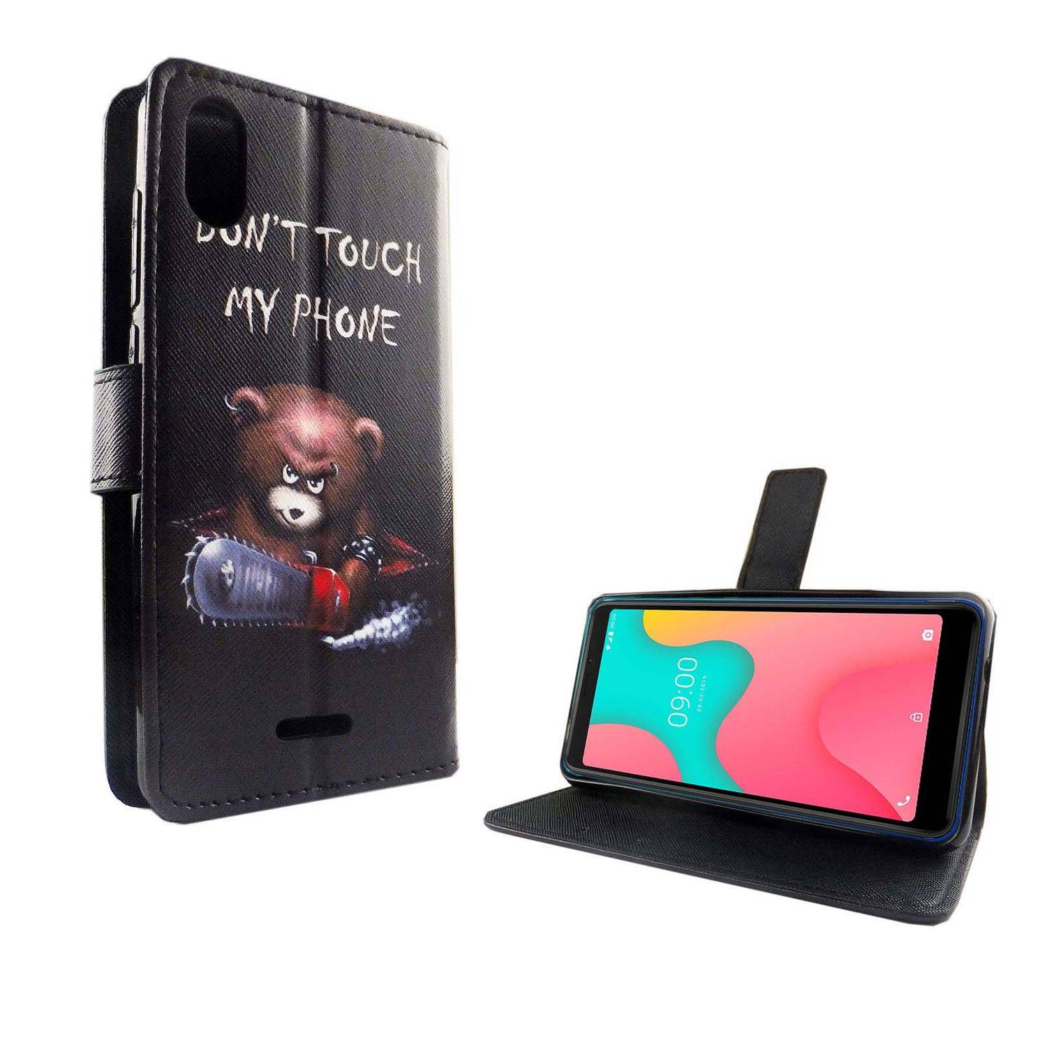 Wiko Y60 Handyhülle Bookcover Schwarz