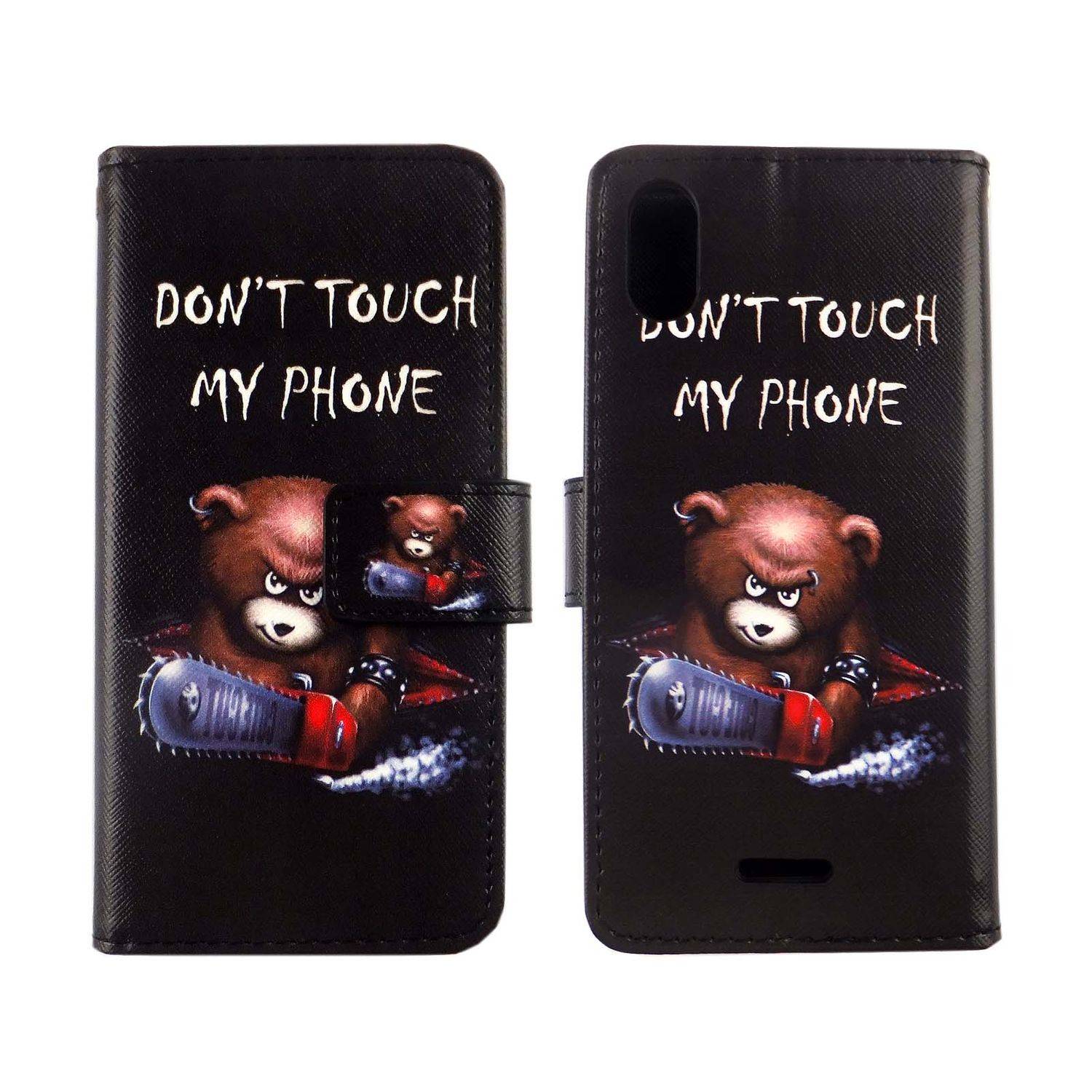 Wiko Y60 Handyhülle Bookcover Schwarz