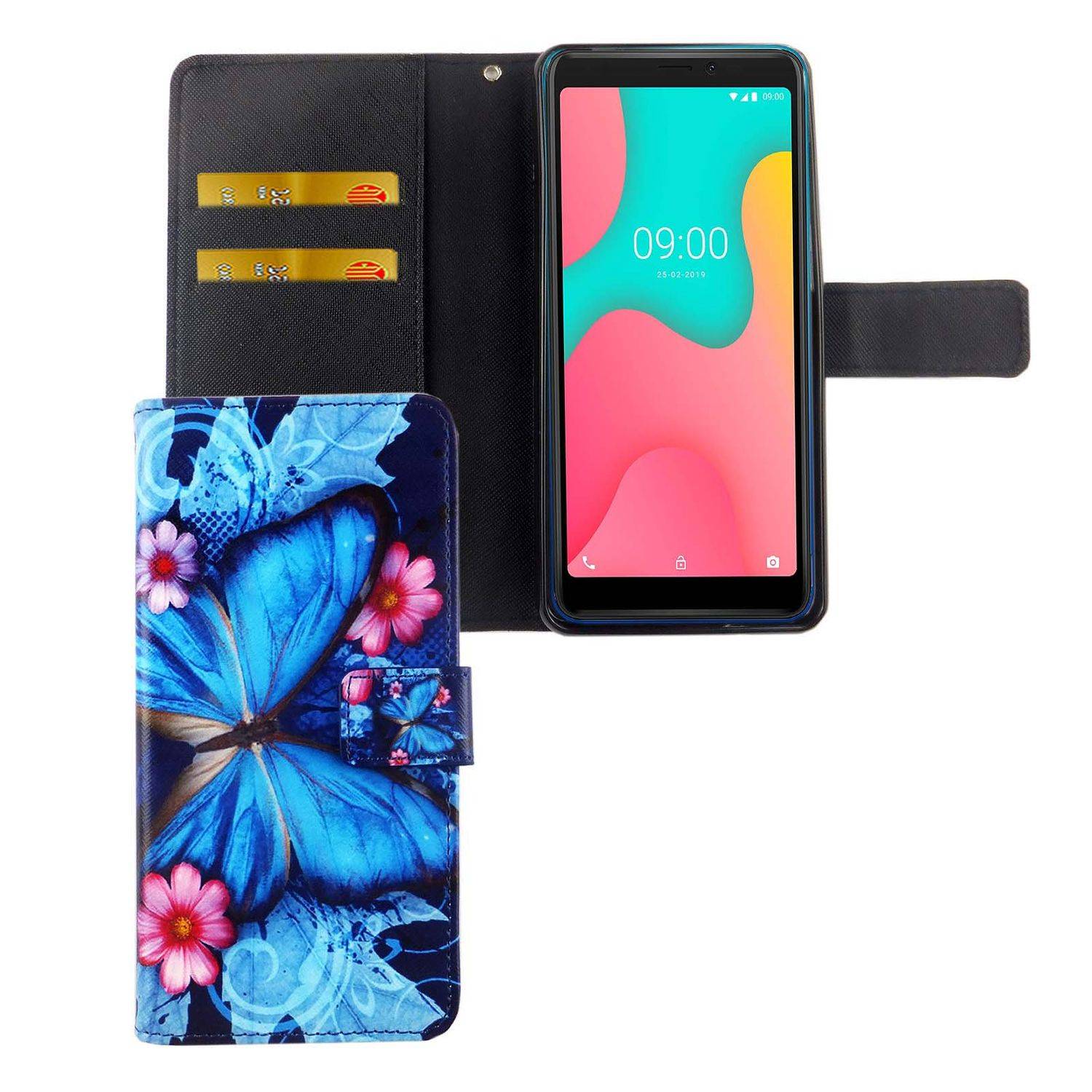 Wiko Y60 Handyhülle Bookcover Blau