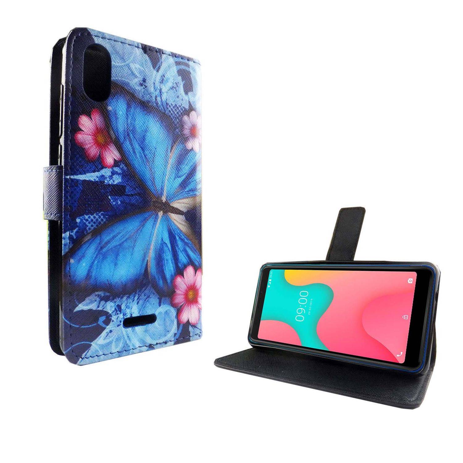 Wiko Y60 Handyhülle Bookcover Blau