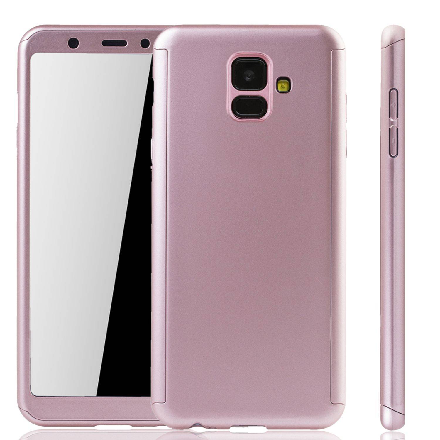 Samsung Galaxy A6 (2018) Handyhülle 360 Grad Schutz Full Cover Rosa