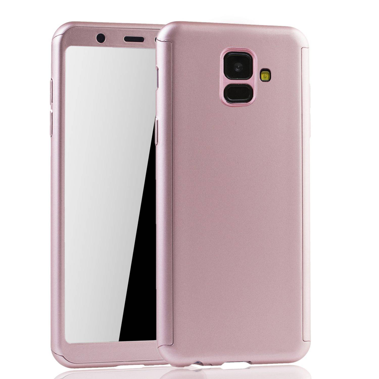 Samsung Galaxy A6 (2018) Handyhülle 360 Grad Schutz Full Cover Rosa