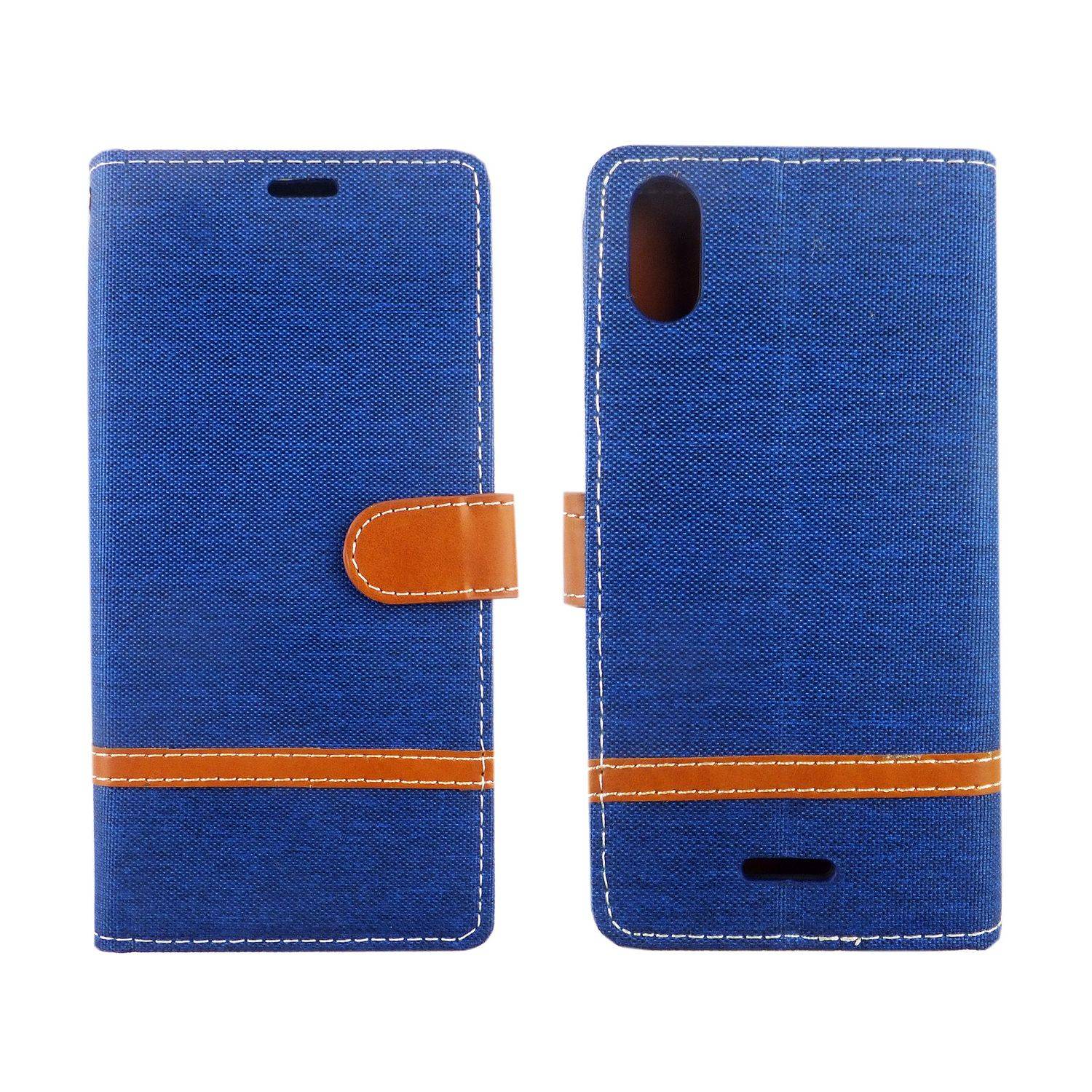 Wiko Y60 Handyhülle Bookcover Blau