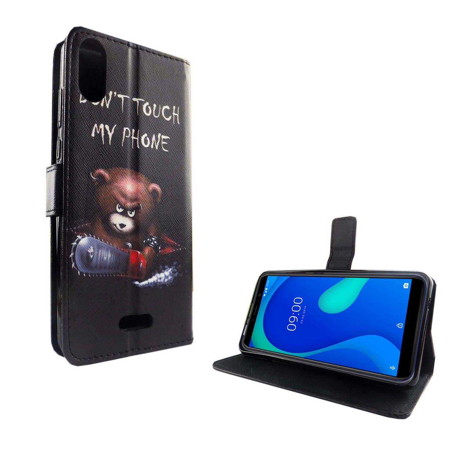 Wiko Y80 Handyhülle Bookcover Schwarz