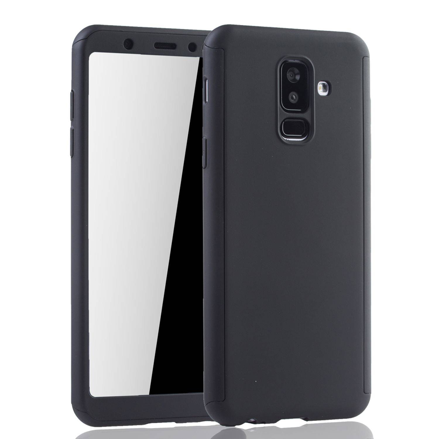 Samsung Galaxy A6 Plus (2018) Handyhülle 360 Grad Schutz Full Cover Schwarz