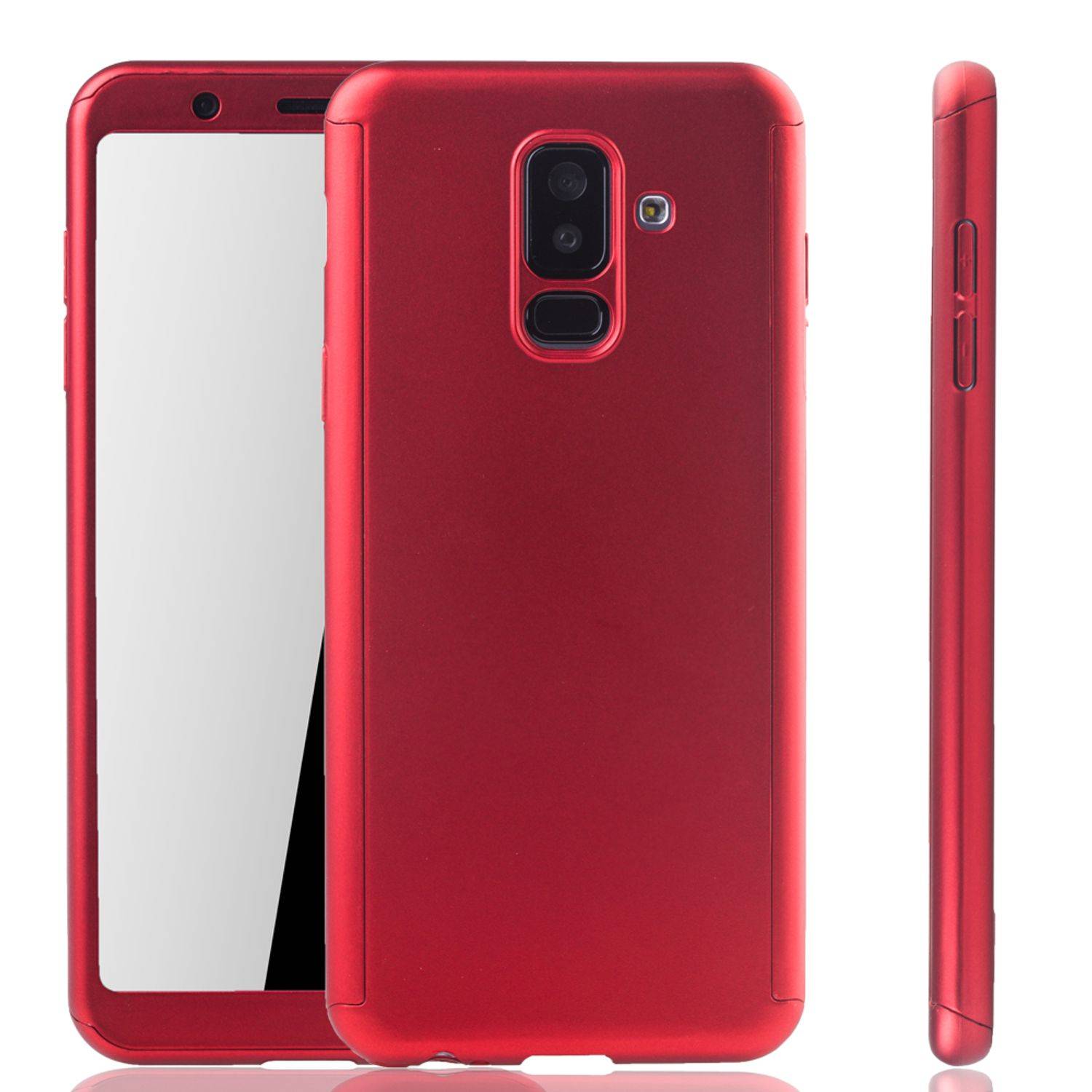 Samsung Galaxy A6 Plus (2018) Handyhülle 360 Grad Schutz Full Cover Rot