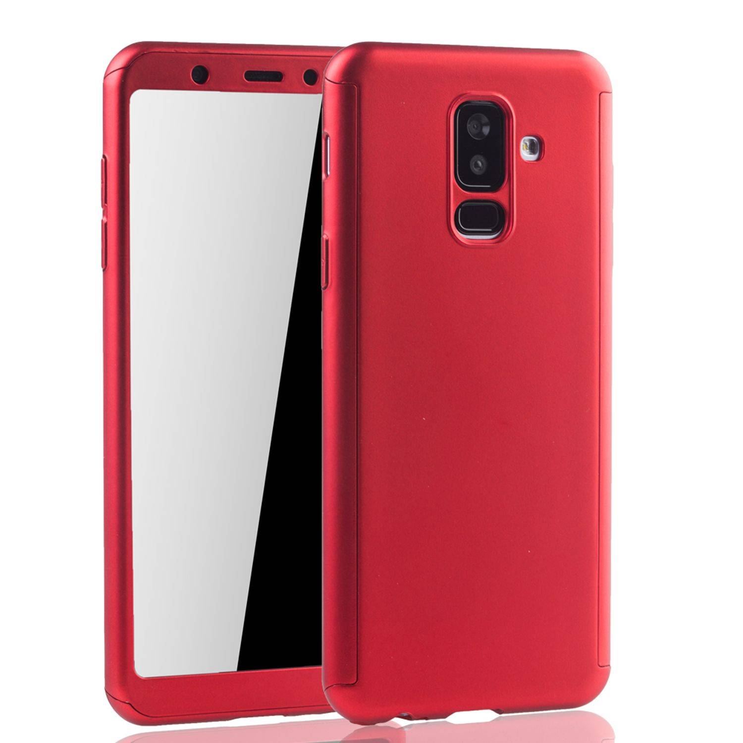 Samsung Galaxy A6 Plus (2018) Handyhülle 360 Grad Schutz Full Cover Rot