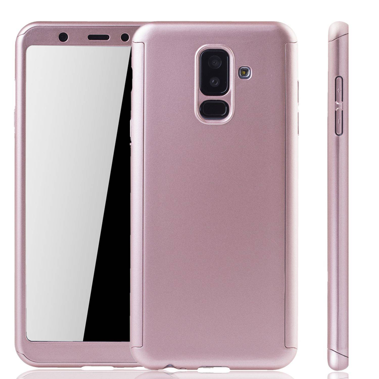 Samsung Galaxy A6 Plus (2018) Handyhülle 360 Grad Schutz Full Cover Rosa