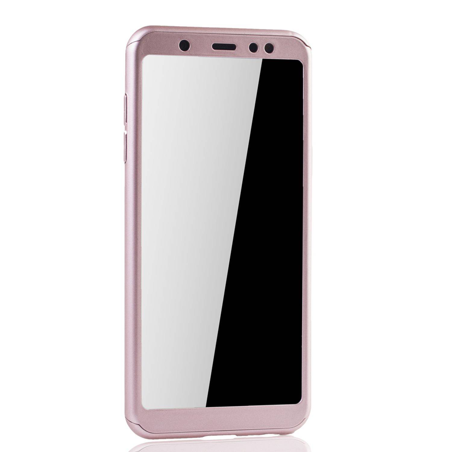Samsung Galaxy A6 Plus (2018) Handyhülle 360 Grad Schutz Full Cover Rosa