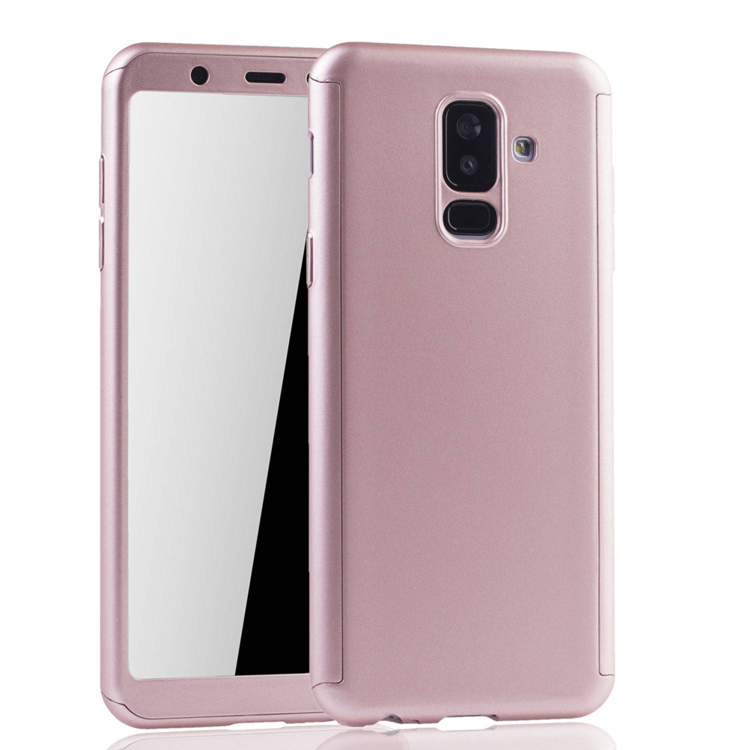 Samsung Galaxy A6 Plus (2018) Handyhülle 360 Grad Schutz Full Cover Rosa