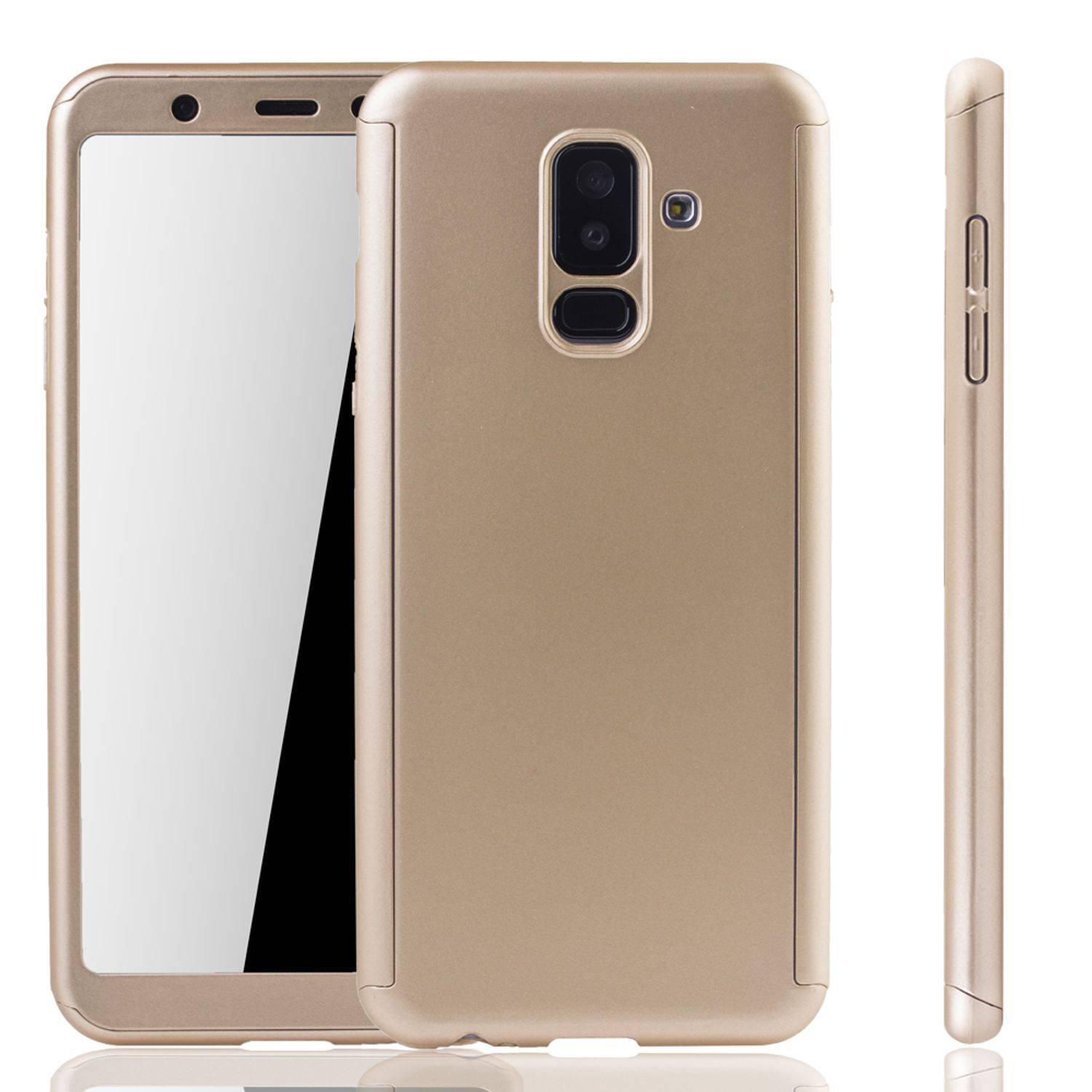 Samsung Galaxy A6 Plus (2018) Handyhülle 360 Grad Schutz Full Cover Gold
