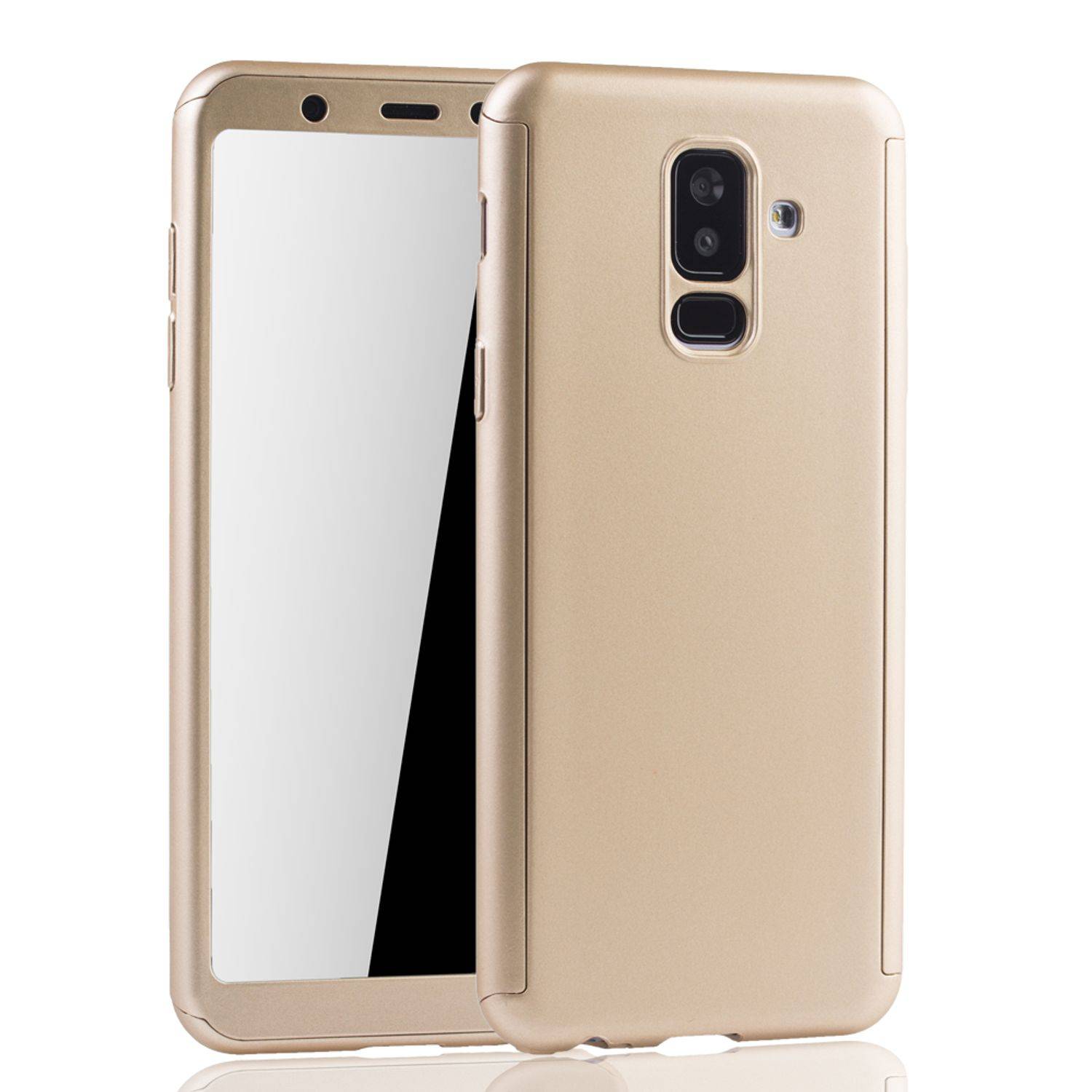 Samsung Galaxy A6 Plus (2018) Handyhülle 360 Grad Schutz Full Cover Gold