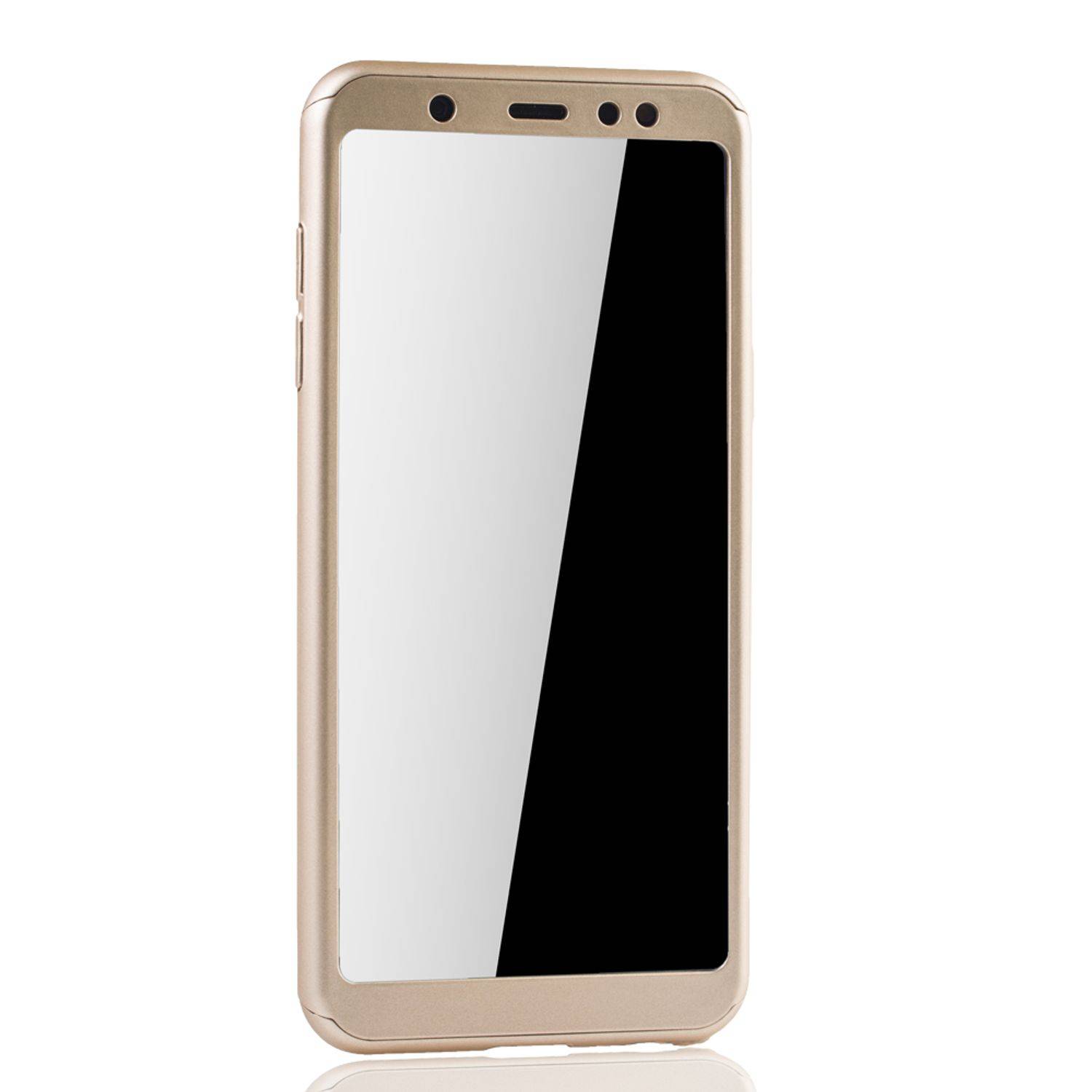 Samsung Galaxy A6 Plus (2018) Handyhülle 360 Grad Schutz Full Cover Gold