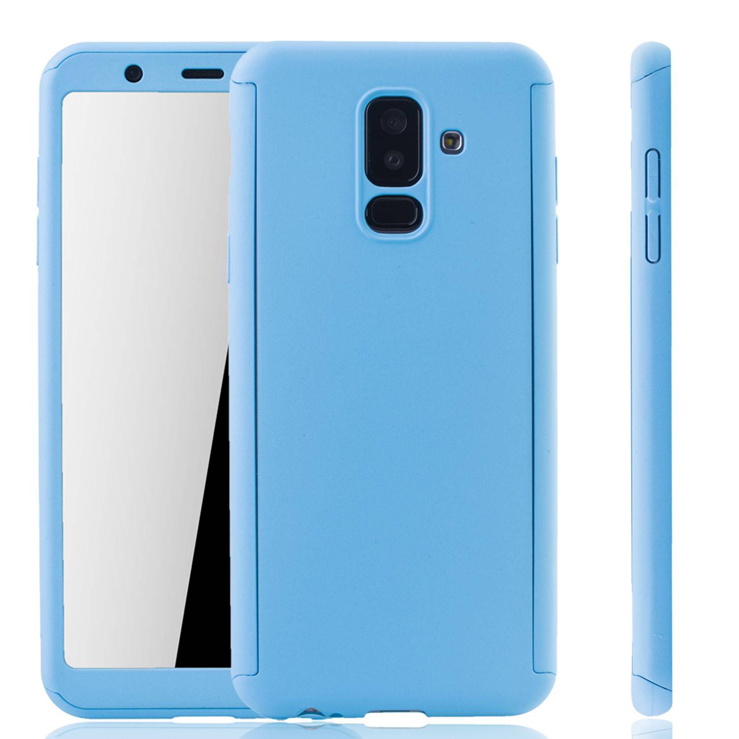 Samsung Galaxy A6 Plus (2018) Handyhülle 360 Grad Schutz Full Cover Blau