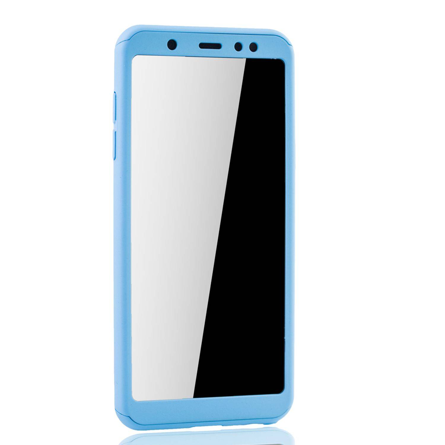 Samsung Galaxy A6 Plus (2018) Handyhülle 360 Grad Schutz Full Cover Blau