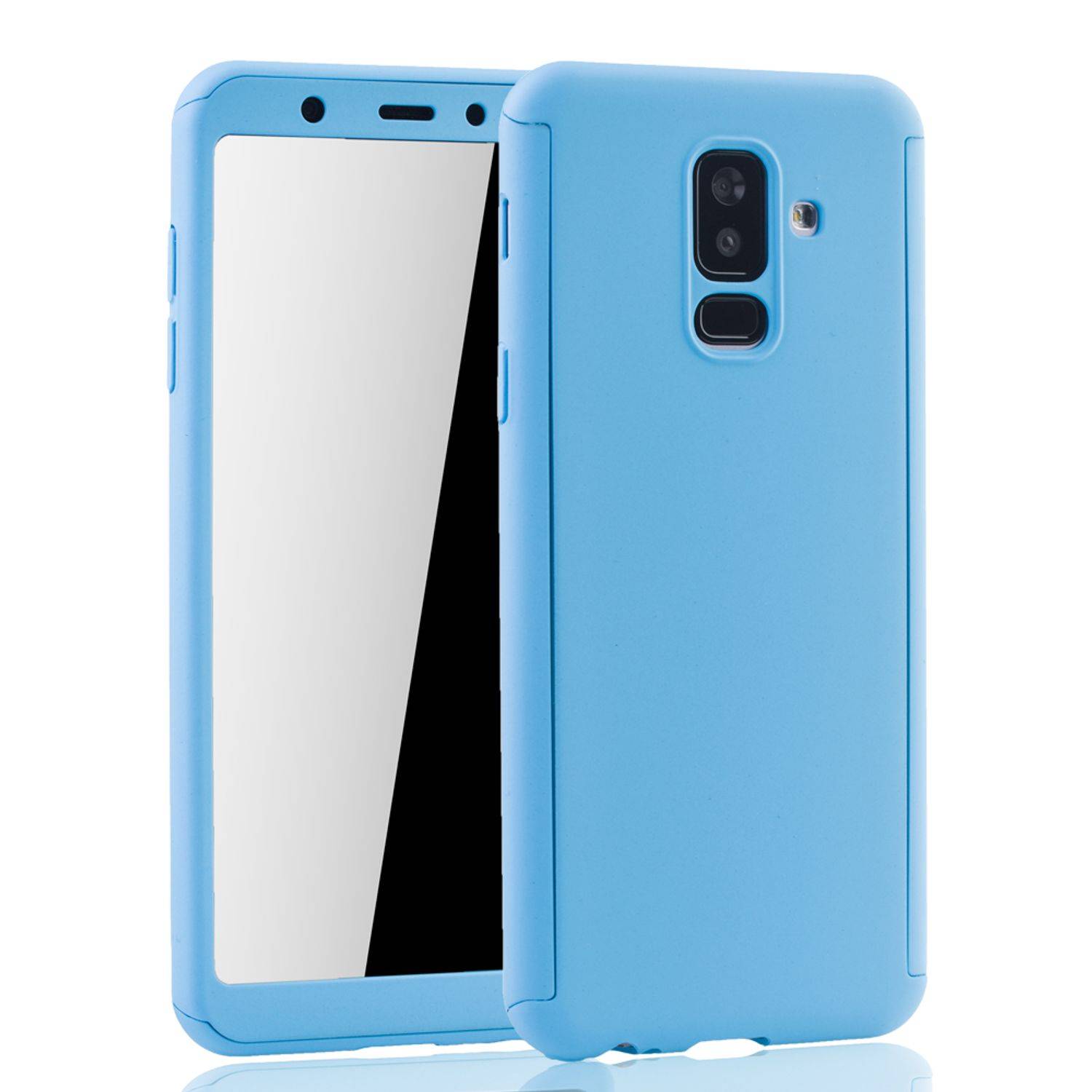 Samsung Galaxy A6 Plus (2018) Handyhülle 360 Grad Schutz Full Cover Blau