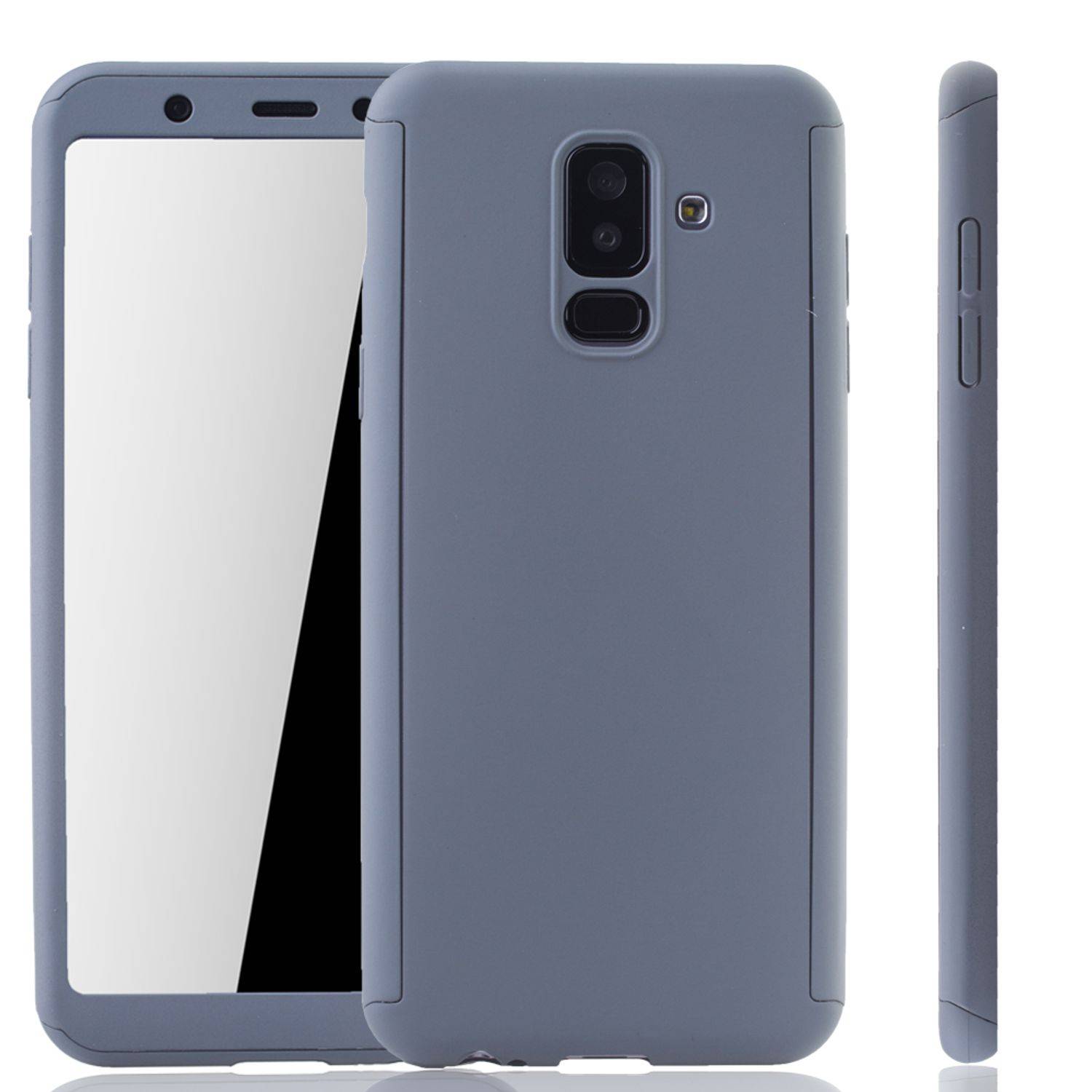 Samsung Galaxy A6 Plus (2018) Handyhülle 360 Grad Schutz Full Cover Grau