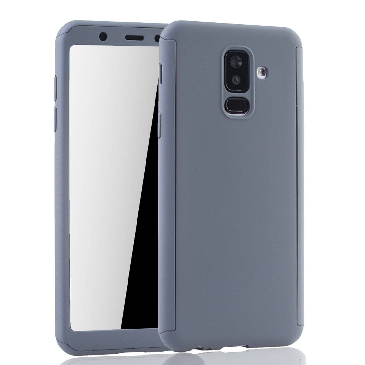 Samsung Galaxy A6 Plus (2018) Handyhülle 360 Grad Schutz Full Cover Grau