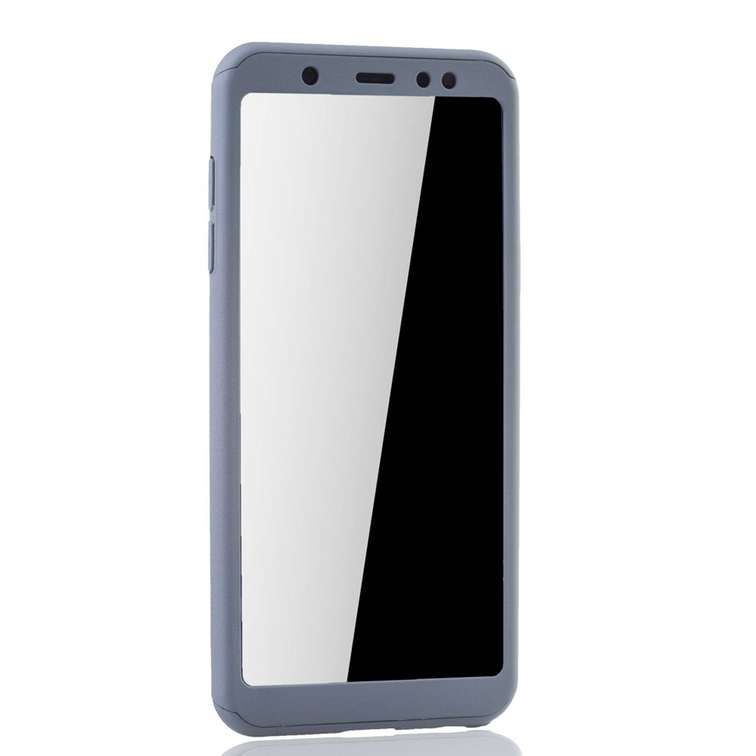 Samsung Galaxy A6 Plus (2018) Handyhülle 360 Grad Schutz Full Cover Grau