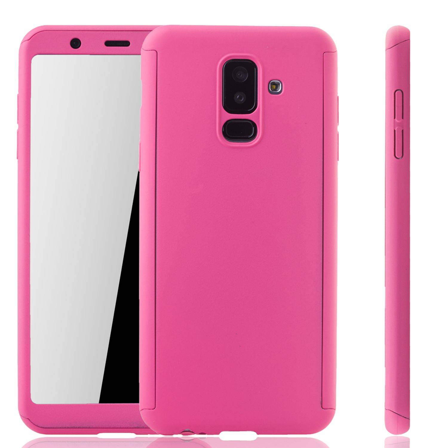 Samsung Galaxy A6 Plus (2018) Handyhülle 360 Grad Schutz Full Cover Rosa